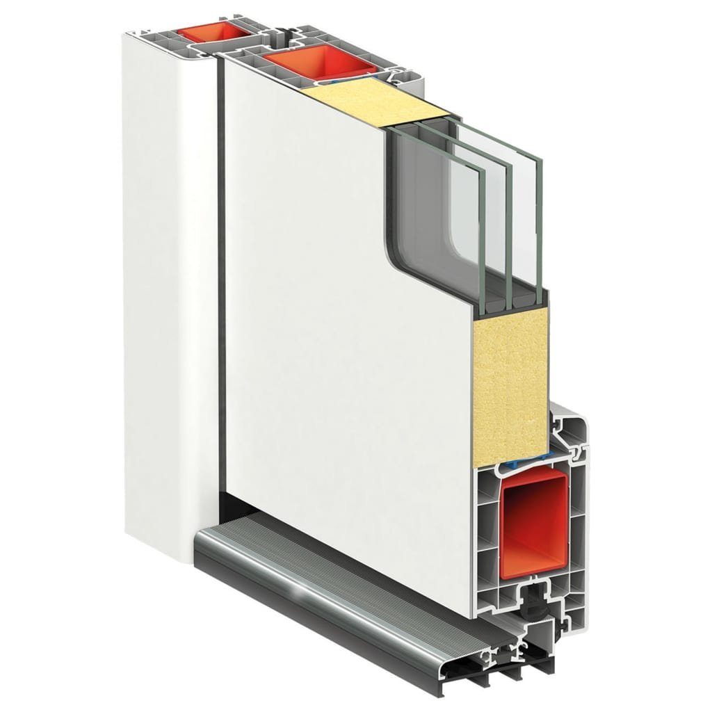 vidaXL Haustür Haustür Weiß 100x210 cm Aluminium und PVC (1-St)