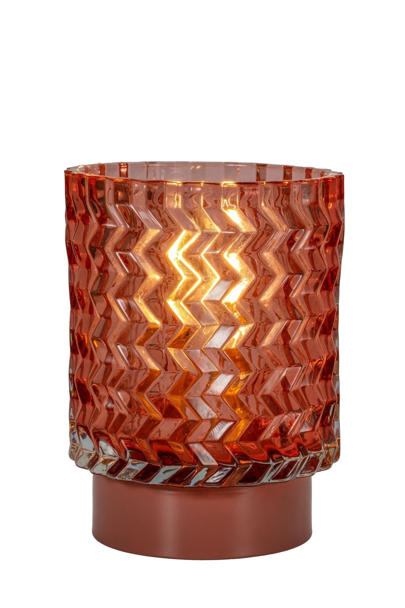 Pauleen LED Tischleuchte Sweet Glamour mobile Rose Glas/Metall, LED fest integriert, Warmweiß, E14, Timer Batterie