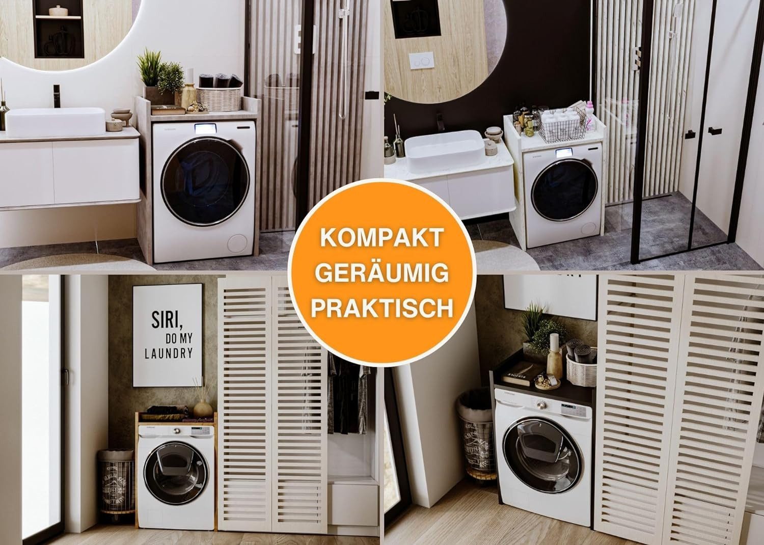 CraftPAK Waschmaschinenumbauschrank für Waschmaschine / Wäschetrockner günstig online kaufen