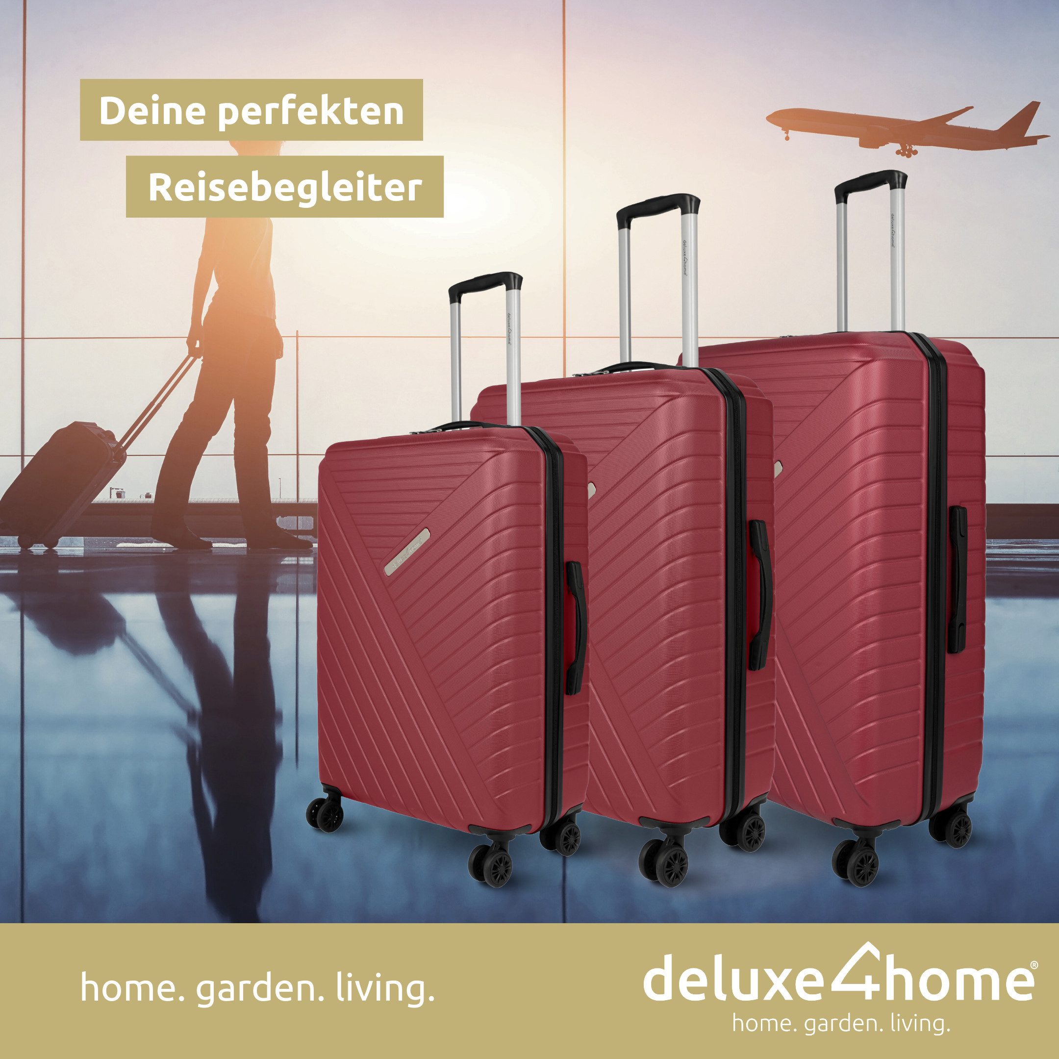 deluxe4home Kofferset Reisekoffer ABS-Hartschalenkoffer I Reisetasche günstig online kaufen
