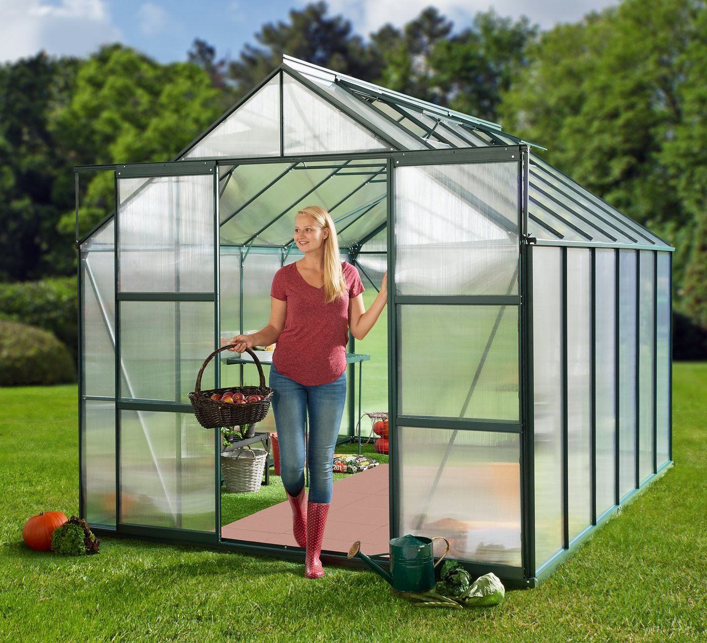 KONIFERA Gewächshaus Titania 9900, BxTxH: 254 x 379 x 246 cm, 4 mm Wandstärke grün | Rabatt: 14% KONIFERA Gewächshaus Titania 9900, BxTxH: 254 x 379 x 246 cm, 4 mm Wandstärke grün | Rabatt: 14%