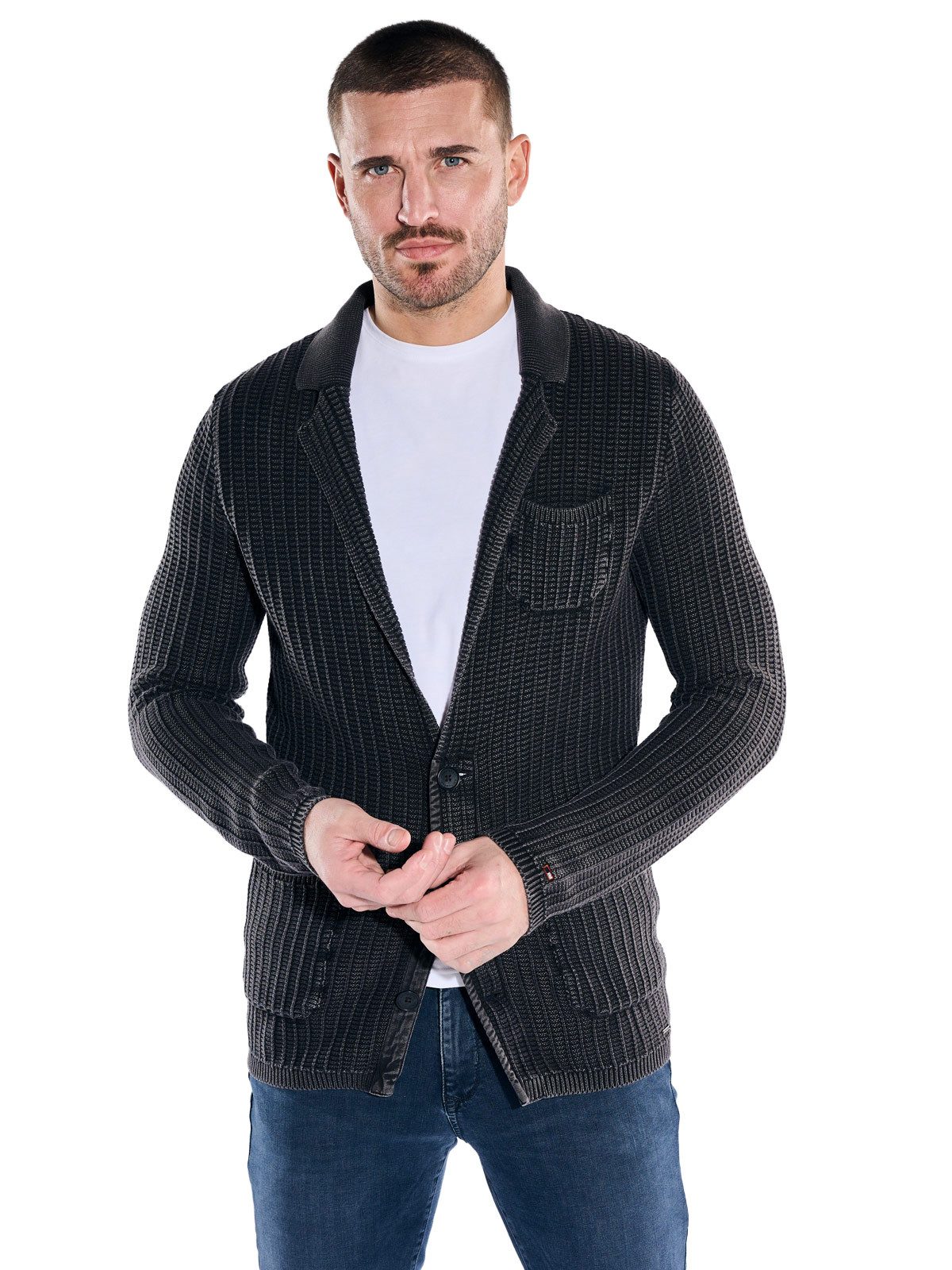 Stricksakko Herren Stricksakko, Anthrazit