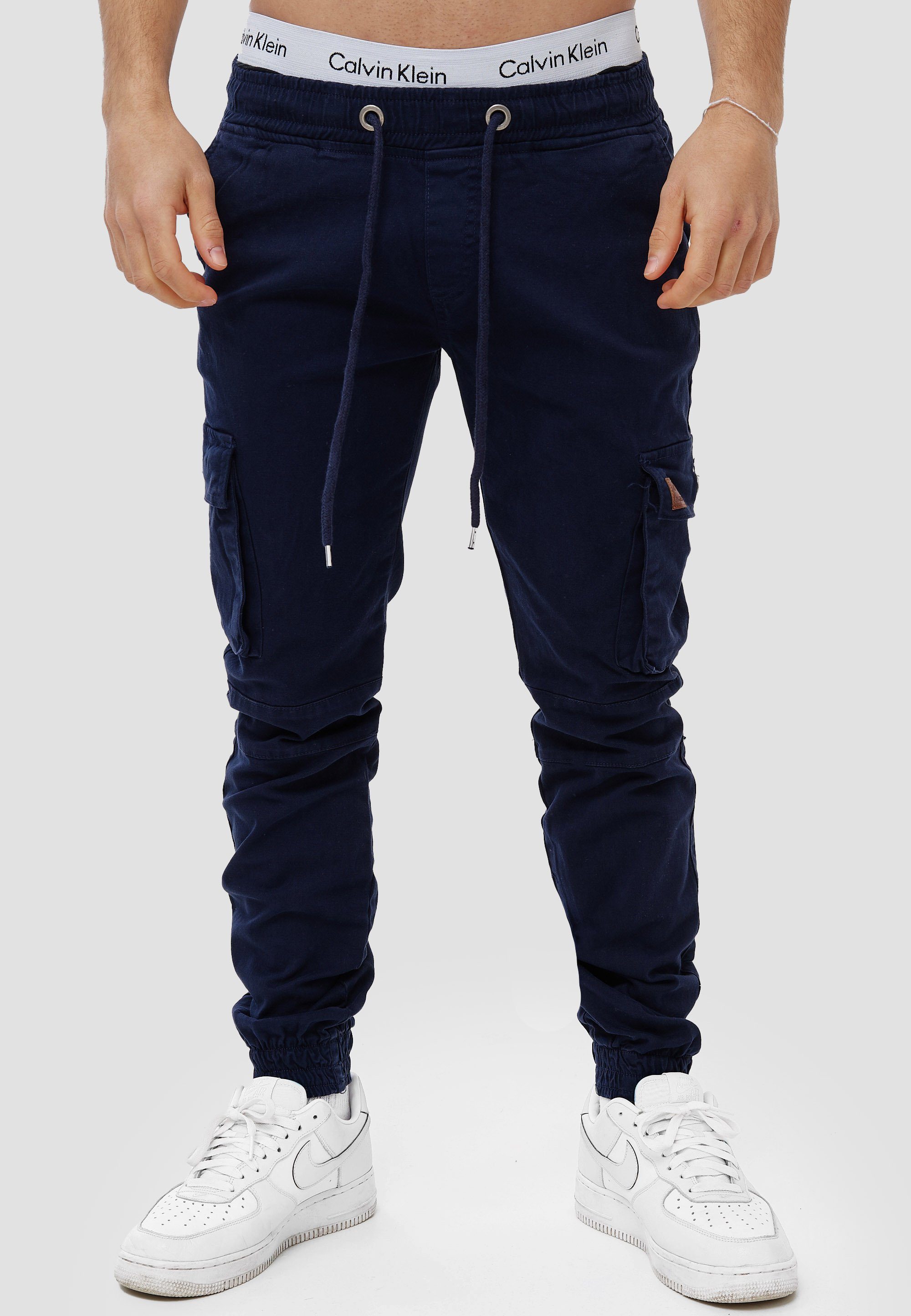 OneRedox Straight-Jeans H-3413 (Chino Cargohose Streetwear, 1-tlg) Freizeit Business Casual Navy