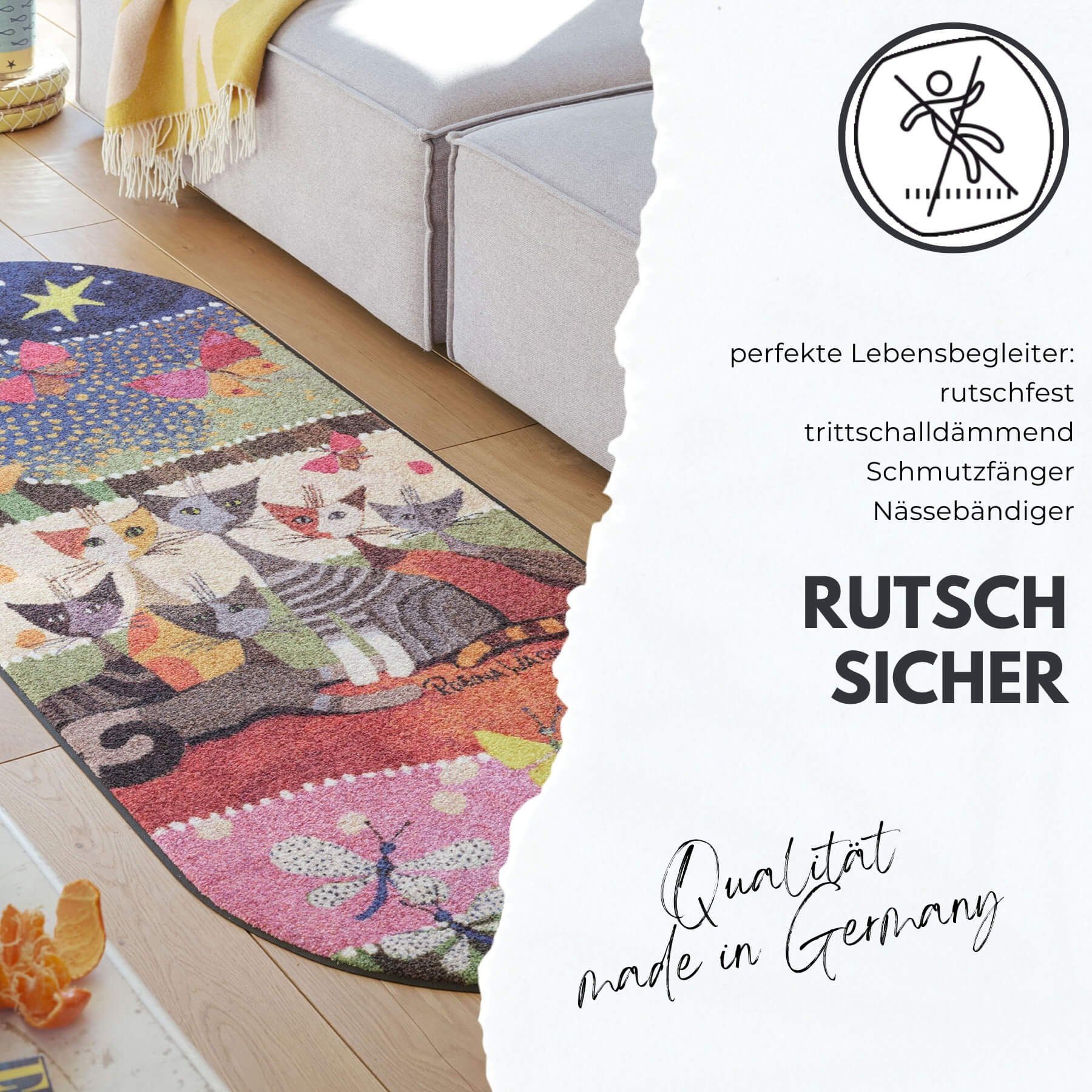 Höhe: Serafino Friends Fußmatte Rosina Salonloewe, cm, 7 mm 50x75 Wachtmeister & Rechteckig, Fußmatte