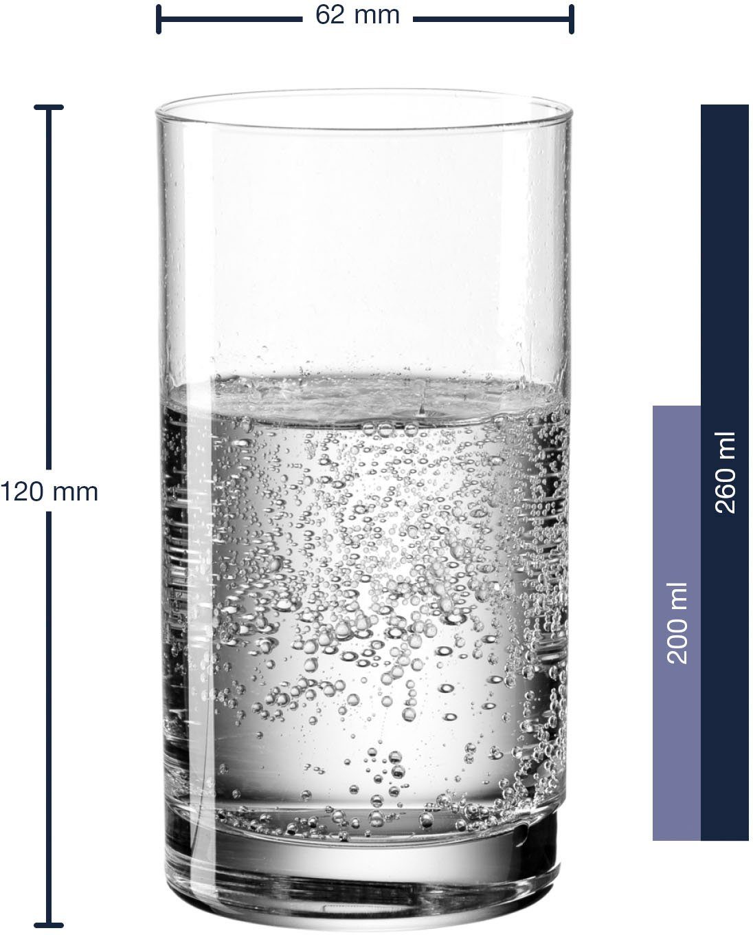 LEONARDO Gläser-Set EASY+, 6-tlg., Kristallglas, 260 ml, 6-teilig
