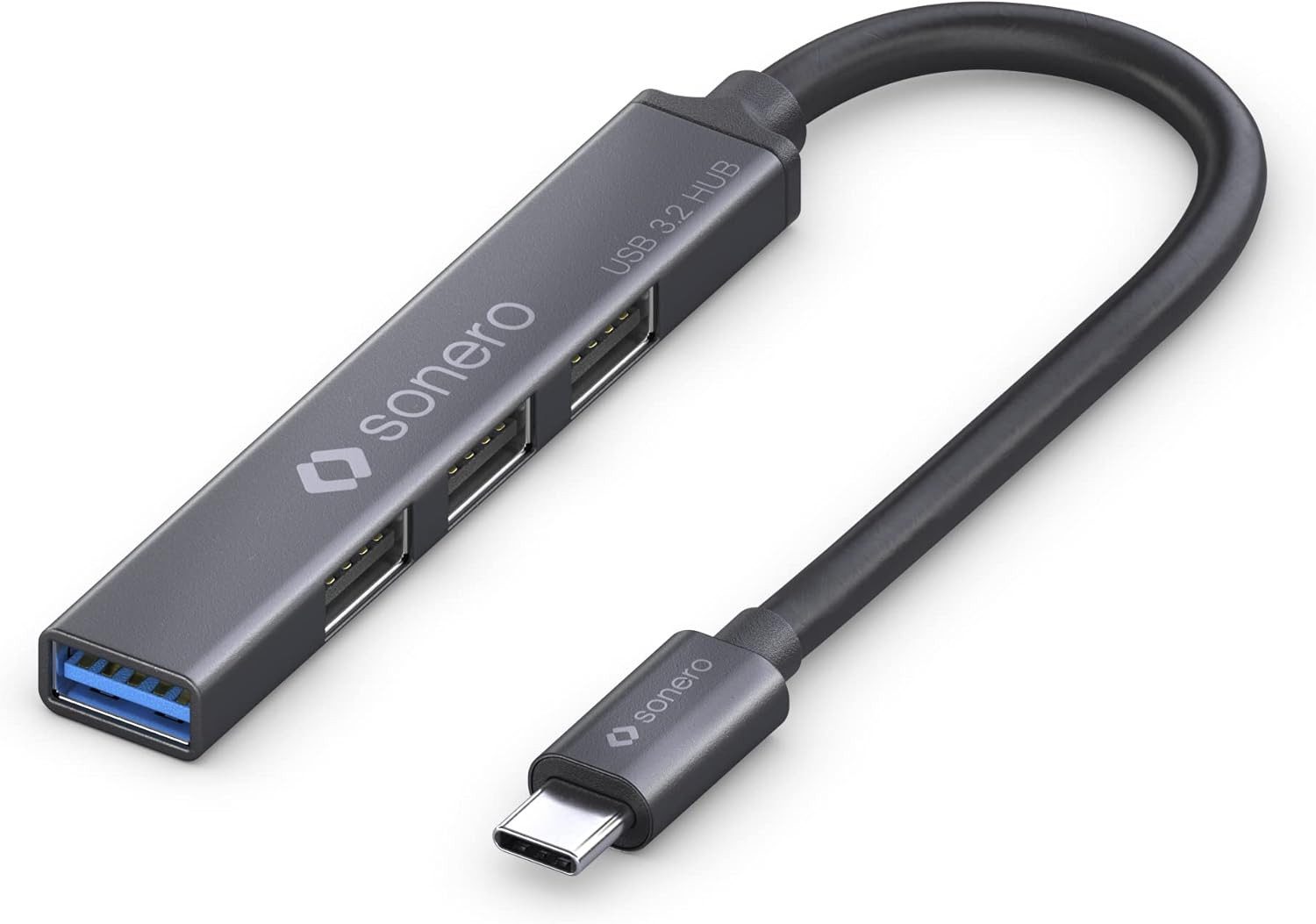 sonero Sonero USB-Hub, 4-Port, USB 3.2 (5 GB/s), USB 2.0 (480 MB/s), USB-C, USB-Kabel