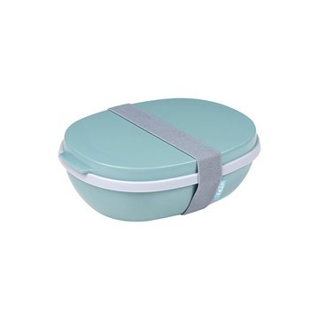 Mepal Lunchbox Ellipse Lunchbox Duo mit Besteck 22,5 x 17,5 cm, Material-Mix, (2-tlg), Spülmaschinengeeignet, Mikrowellenfest