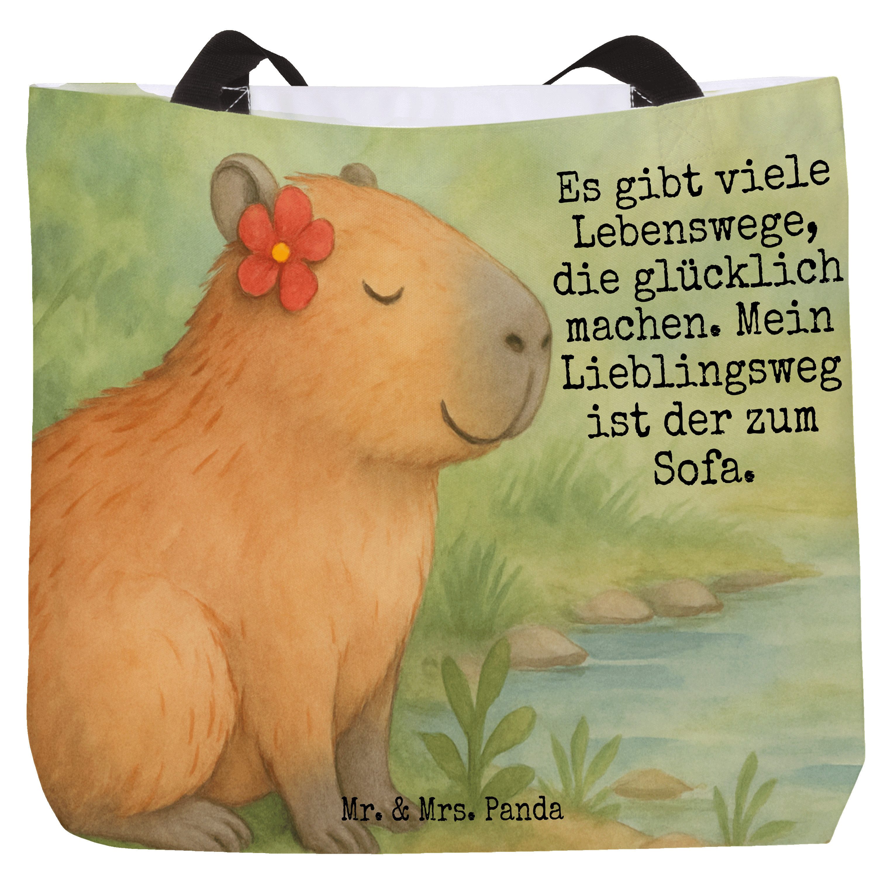 Shopper Capybara Blume Design, Tote Bag, Weiß, Beutel, Reisetasche, Einkaufst