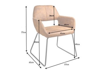 riess-ambiente Esszimmerstuhl MUSTANG antik braun, Esszimmer · Microfaser · Metall · mit Armlehne · Retro Design