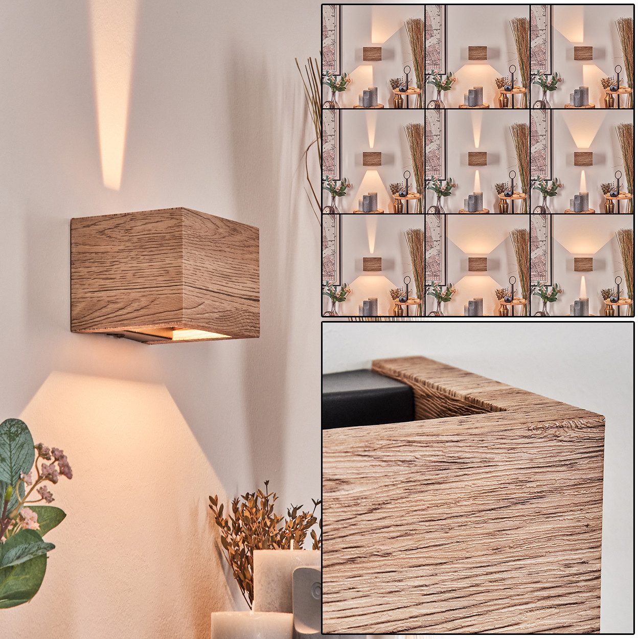 hofstein Wandleuchte LED Wandlampe aus Metall/MDF/Kunststoff günstig online kaufen