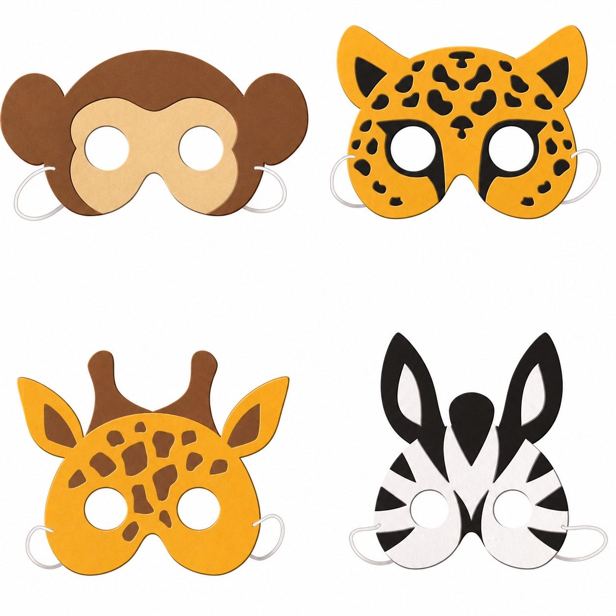Creative Converting Hängedekoration Maske Party animals, Ø18, 4Stk.
