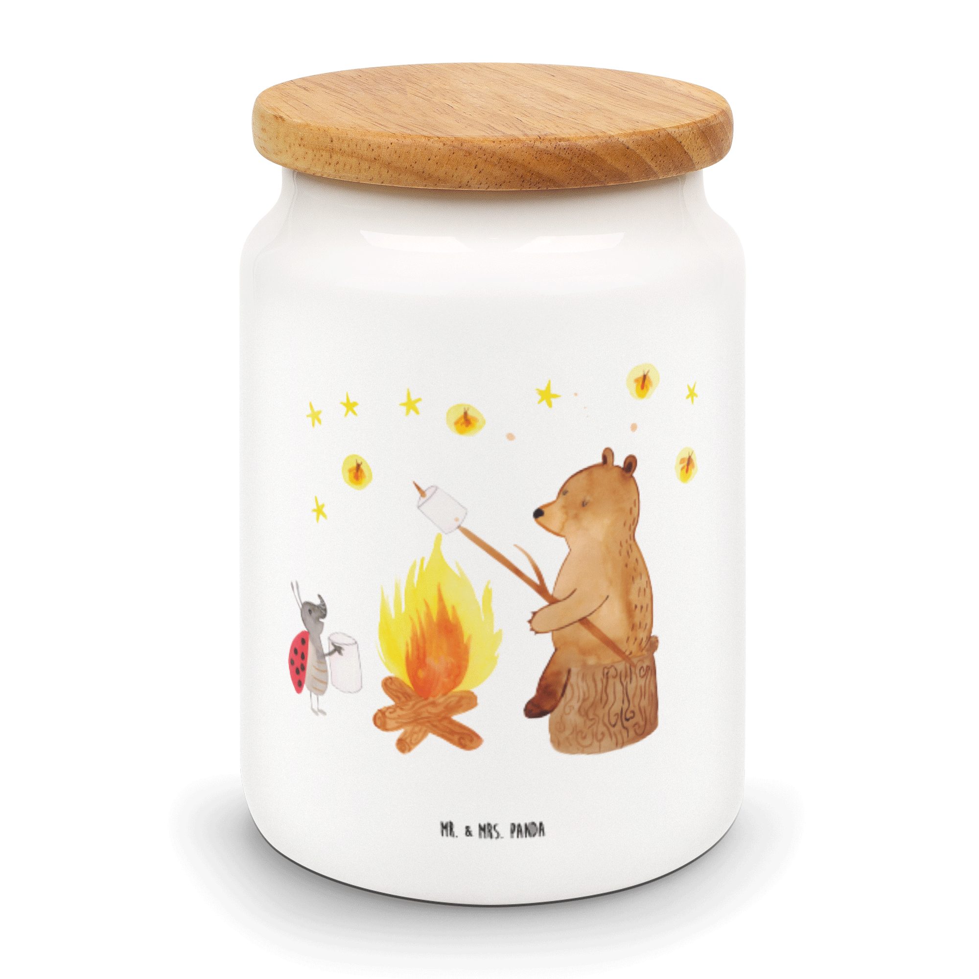 Keramik, Geschenk, Vorratsbehälter, Bär Panda Mrs. Marienkäfer Weiß & (1-tlg) Vorratsdose - & Lagerfeuer Mr. Keks, -