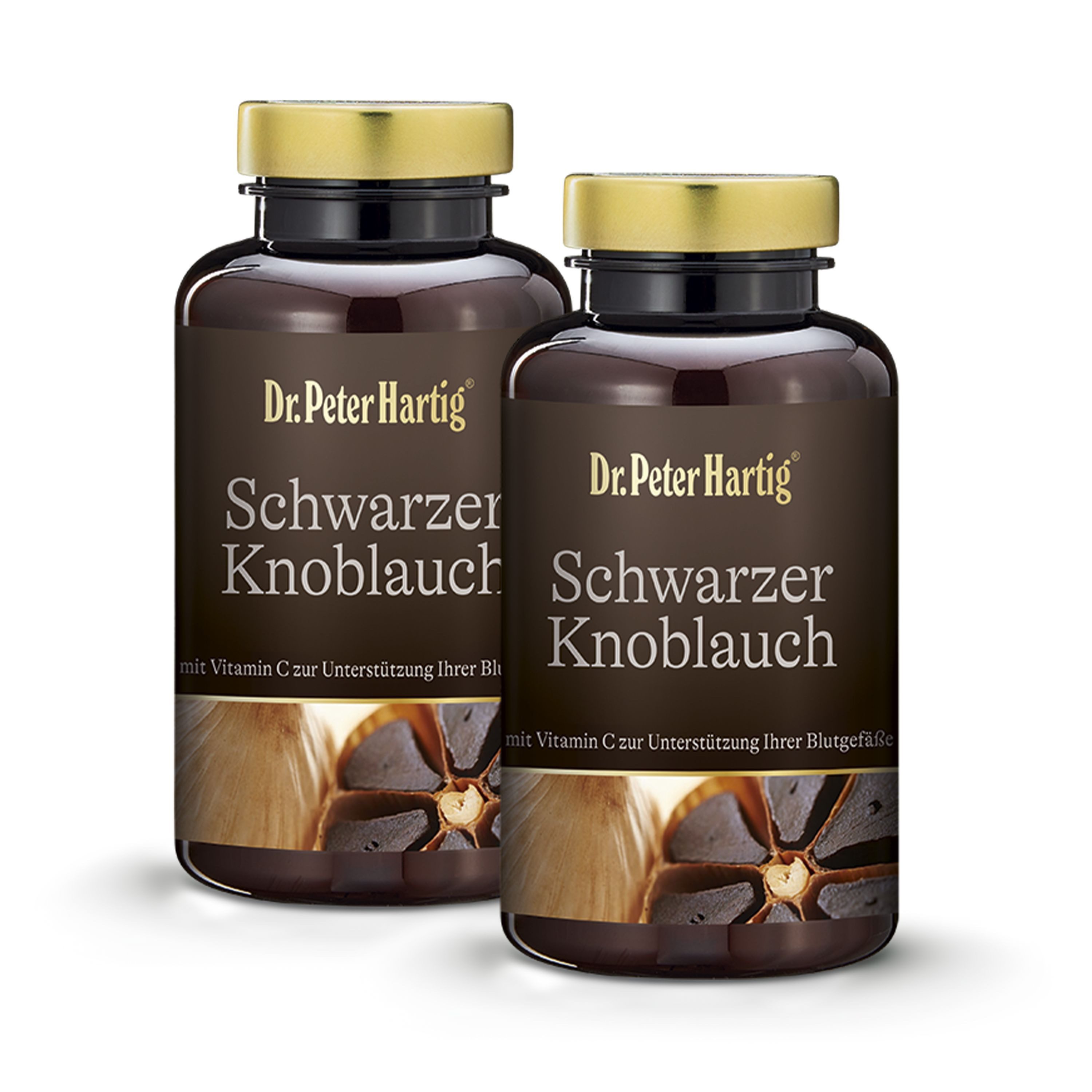 Dr. Peter Hartig Schwarzer Knoblauch, unterstützt normale Herzfunktion, geruchsfrei, Kapseln, 240 Kapseln, 6-Monats-Vorrat, à 134 g, Schwarzer Knoblauch 240 Kapseln Thiamin Folsäure Geruchsfrei Vegan