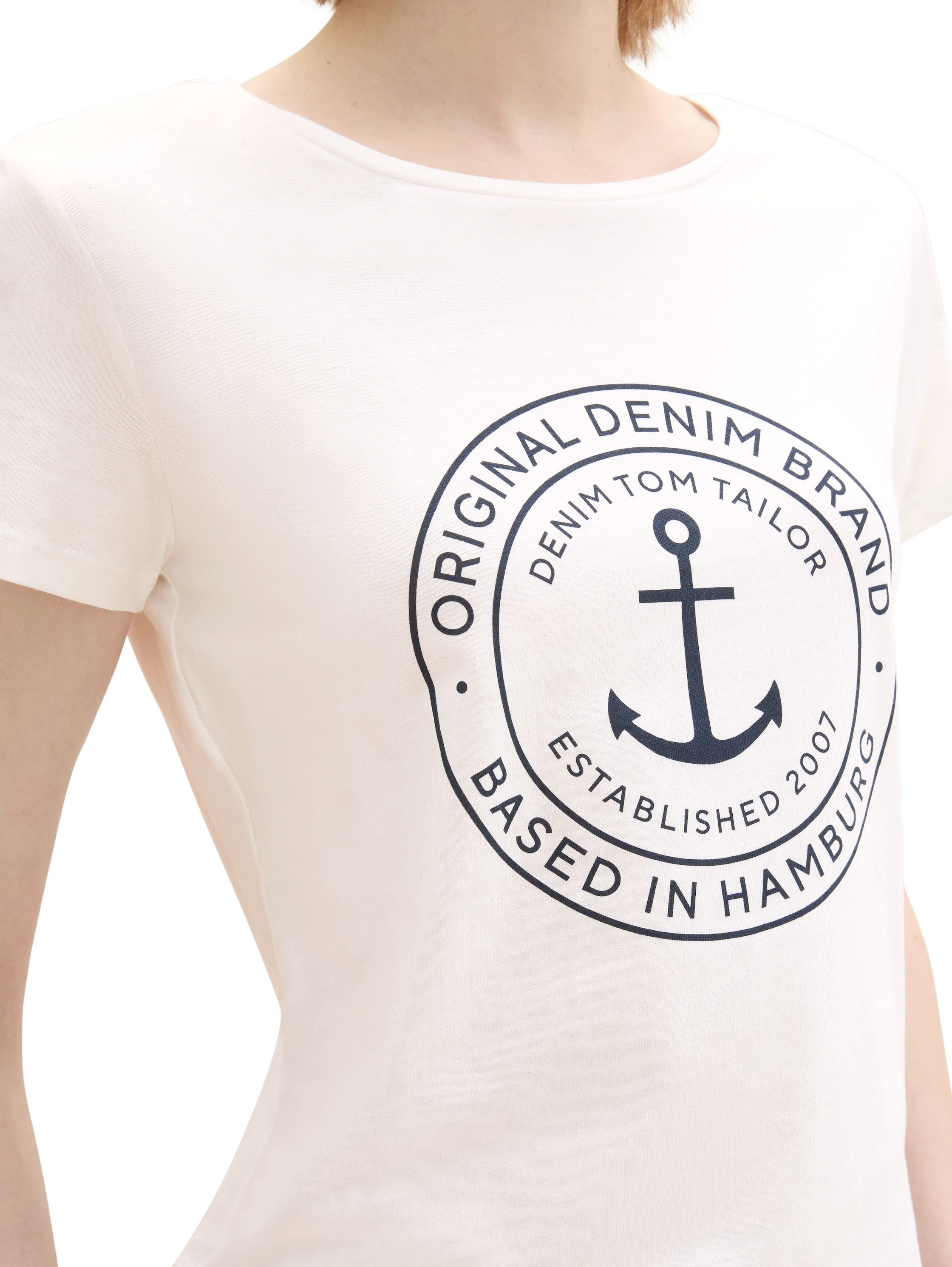 TOM TAILOR Denim T-Shirt (Packung, 2-tlg) Doppelpack mit Logo-Print