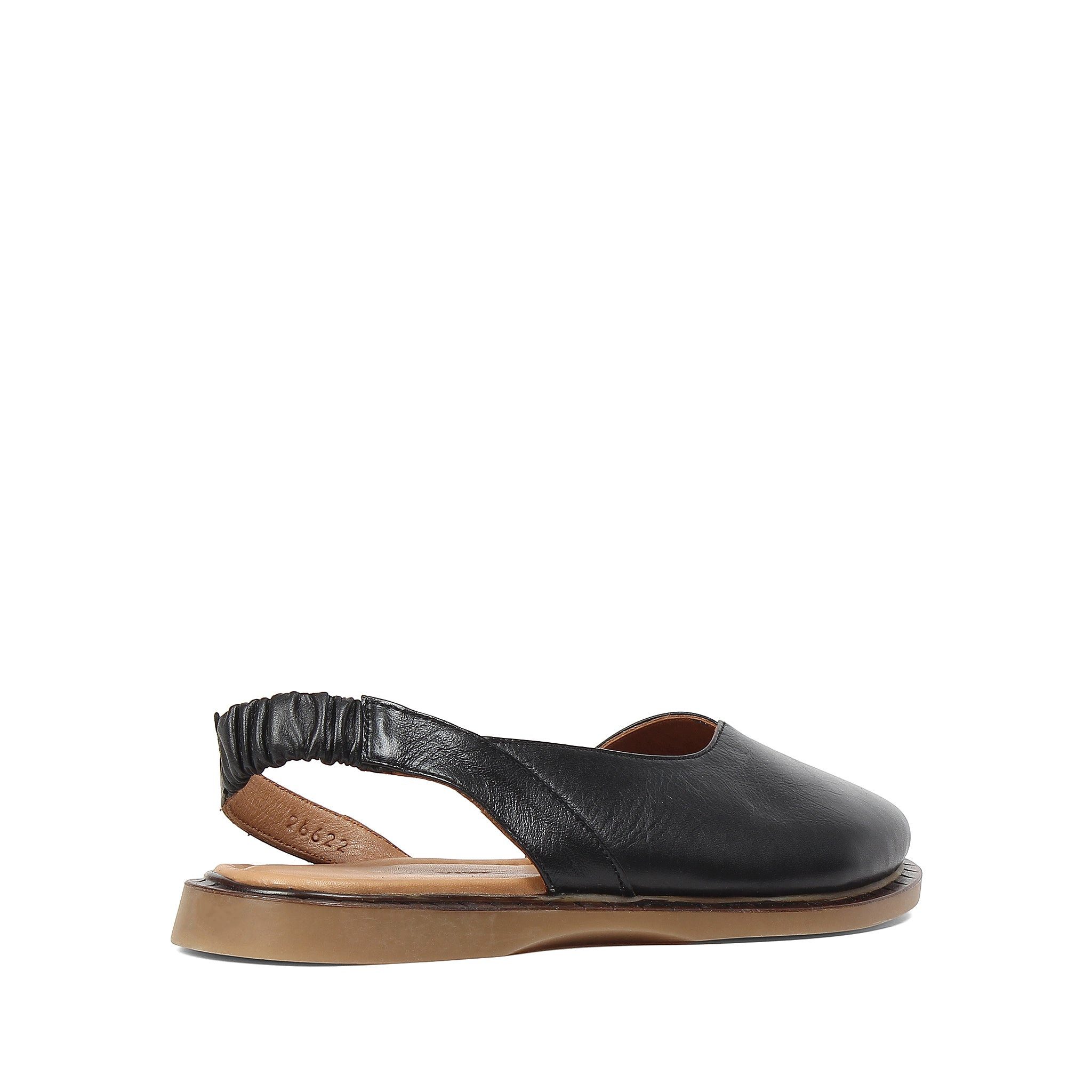 Celal Gültekin Flache Slingback Ballerina Runde Kappe Damen Ballerina Glattleder, elastischer Slingback, Echtleder-Futter, Schwarz, 36 – Bild 5 von 5