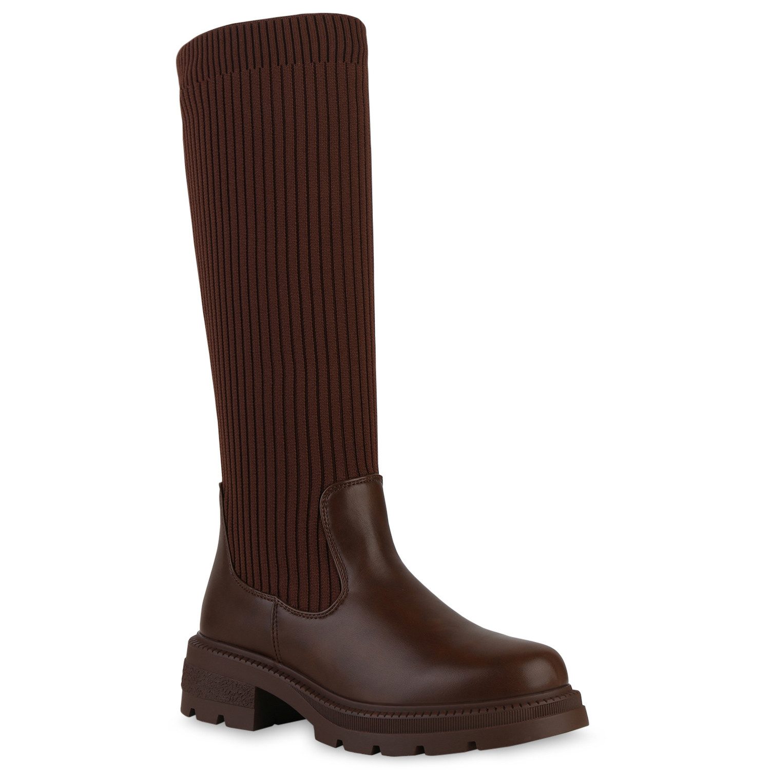 VAN HILL 839886 Schlupfstiefel Damen Schlupfstiefel Сапоги Bequeme Strick Profil-Sohle