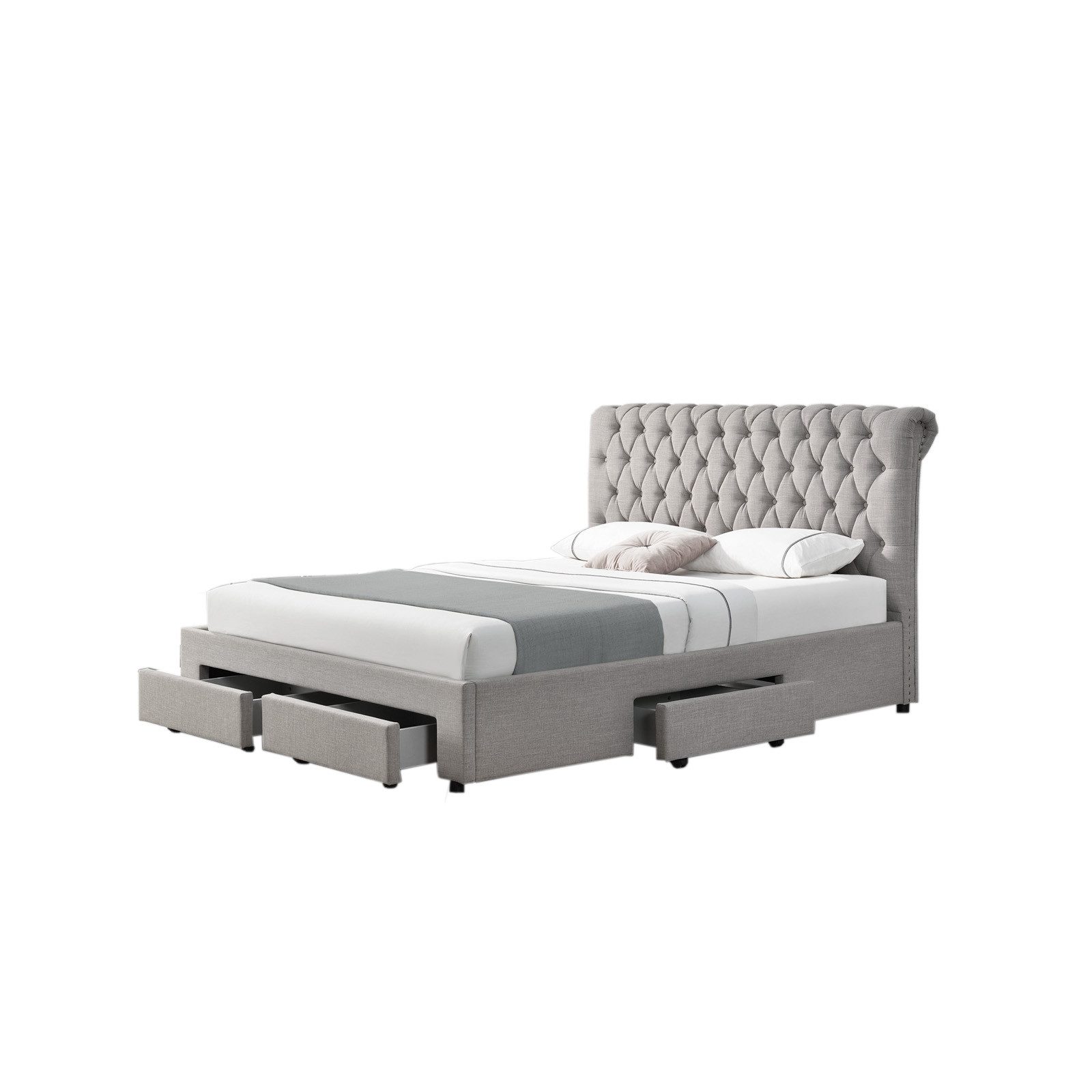 HTI-Living Polsterbett Polsterbett mit Knopf-Steppung Claire 180x200 (Stück, 1-tlg., 1x Bett Claire 180 mit Lattenrost, ohne Matratze und Dekoration), Doppelbett mit Lattenrost und Schubladen