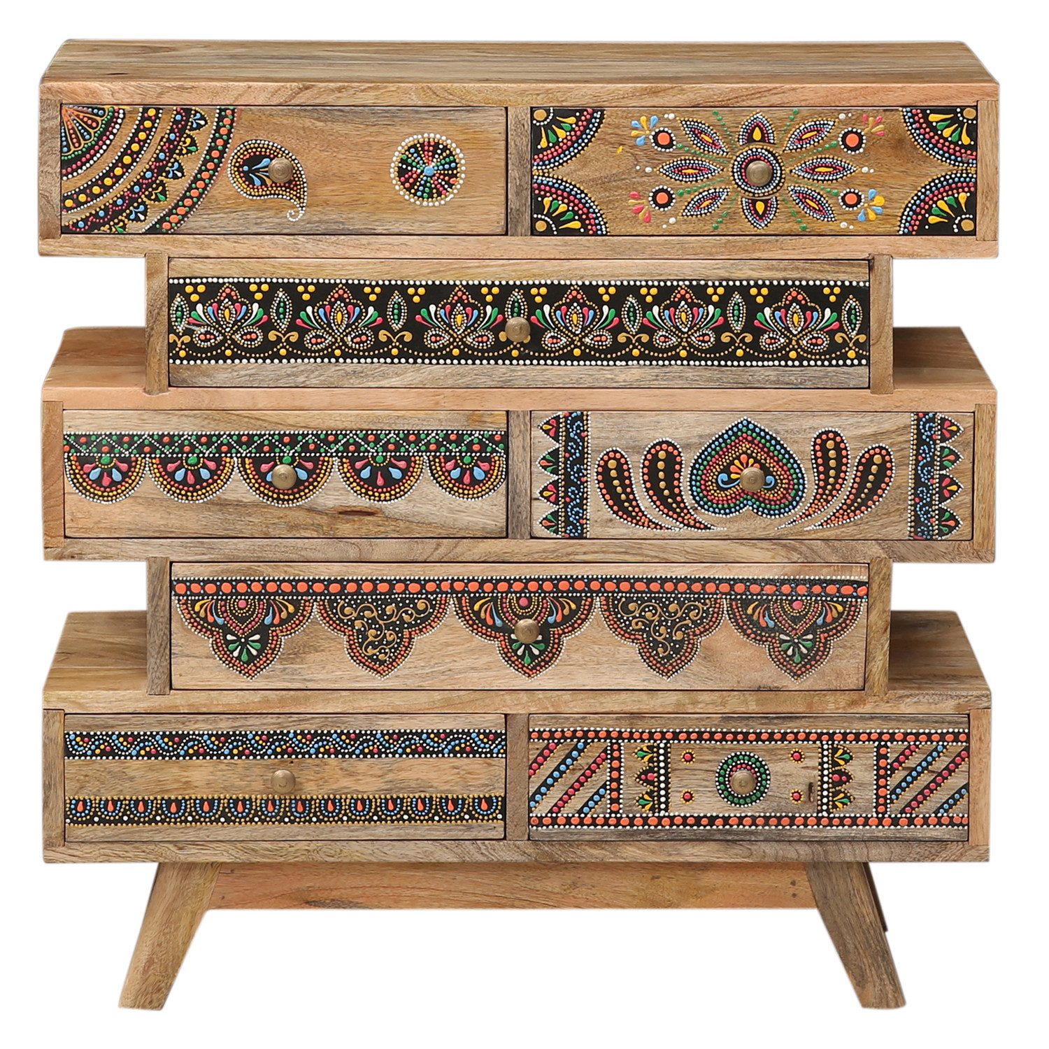 Marrakesch Orient & Mediterran Interior Kommode Orientalische Deko Kommode mit Schublade Schubladenkommode Artha Bunt (1 St), Handarbeit