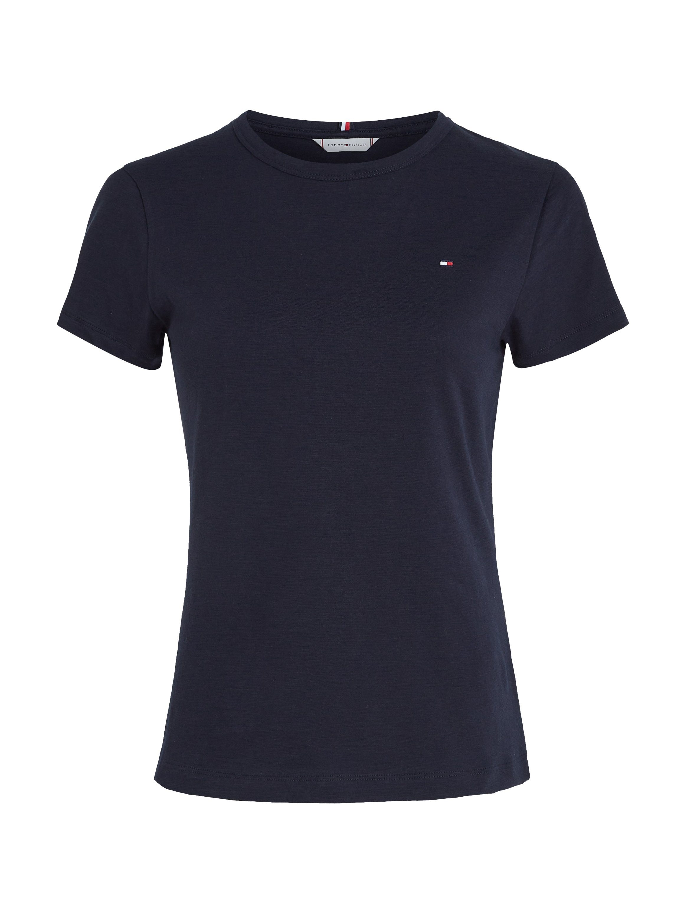 Hilfiger Tommy Desert Tommy Hilfiger 1985 SS Sky mit Rundhalsshirt C-NK SLIM Logostickerei SLUB