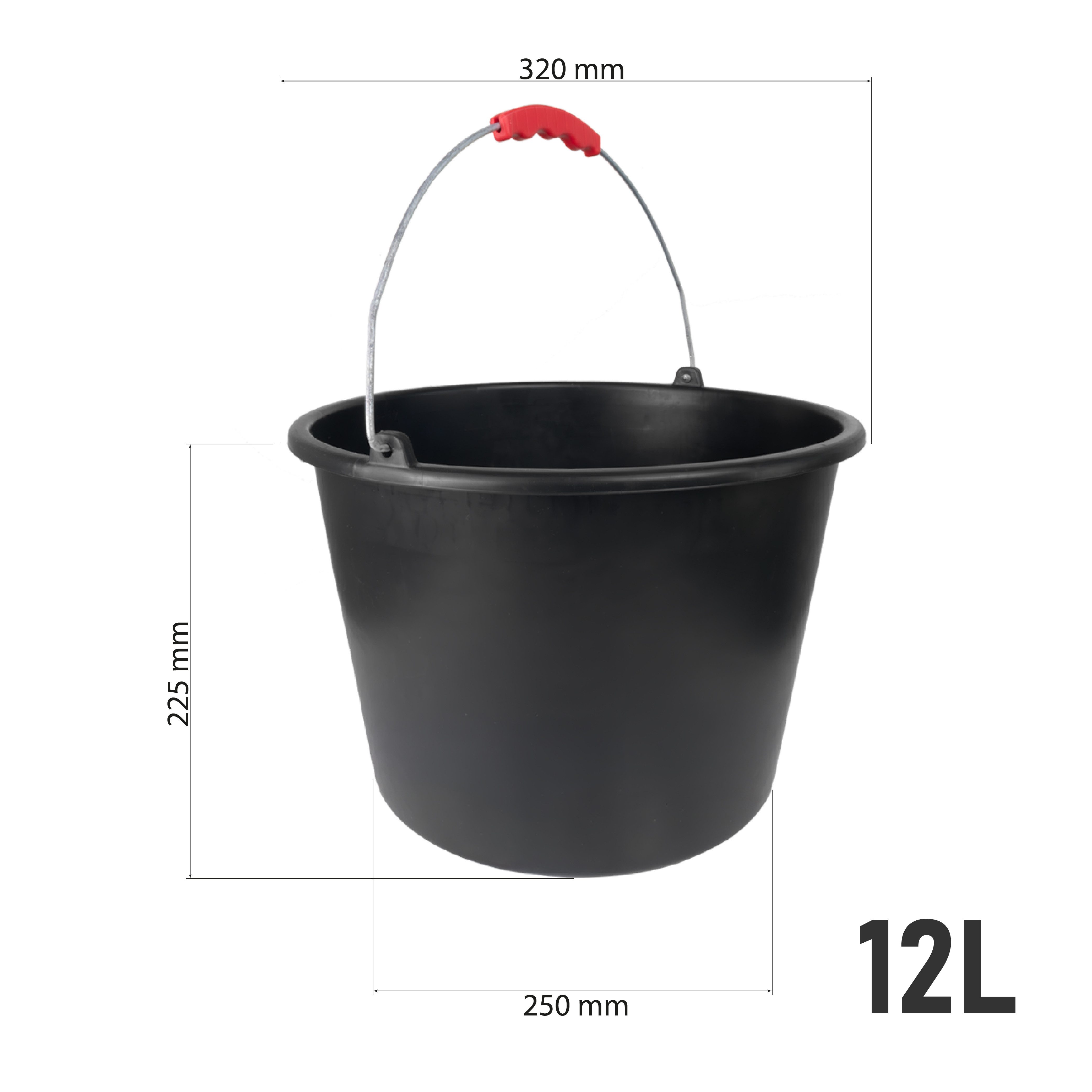Prima-Online Baueimer Mörtelkübel Baueimer 12L I 16L I 20L bequemer Griff, 12 Liter