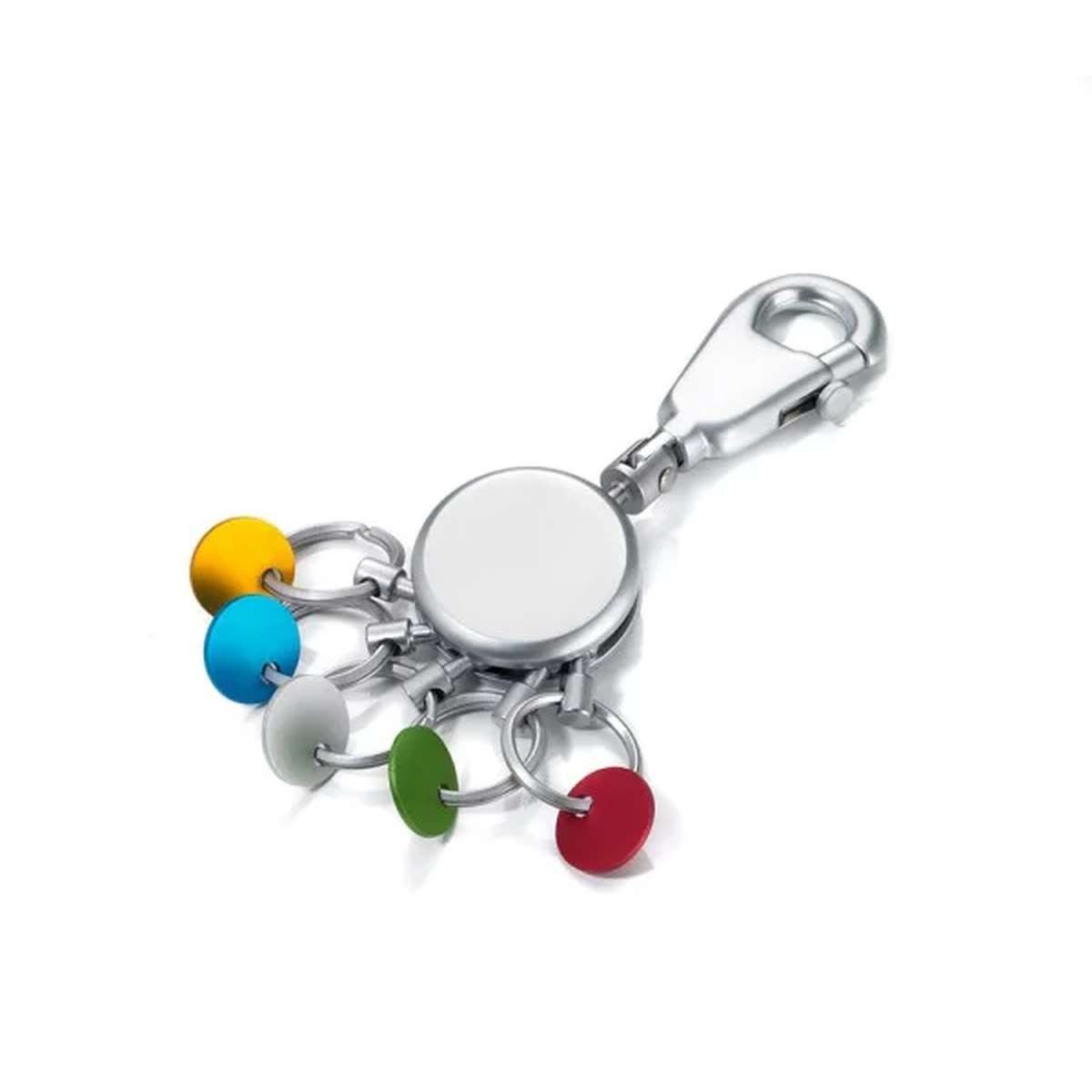 TROIKA Schlüsselanhänger TROIKA Patent Colour Schlüsselkarabinerhaken Mehrfarbig, Silber