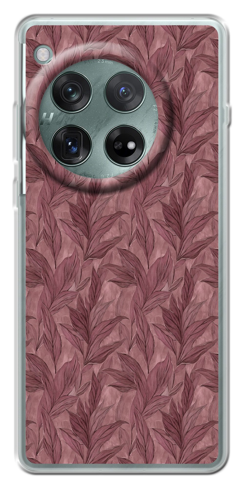 MuchoWow Handyhülle für OnePlus 12r Blätter - Muster - Lila, Handy Case, Silikon, Bumper Case Dünn