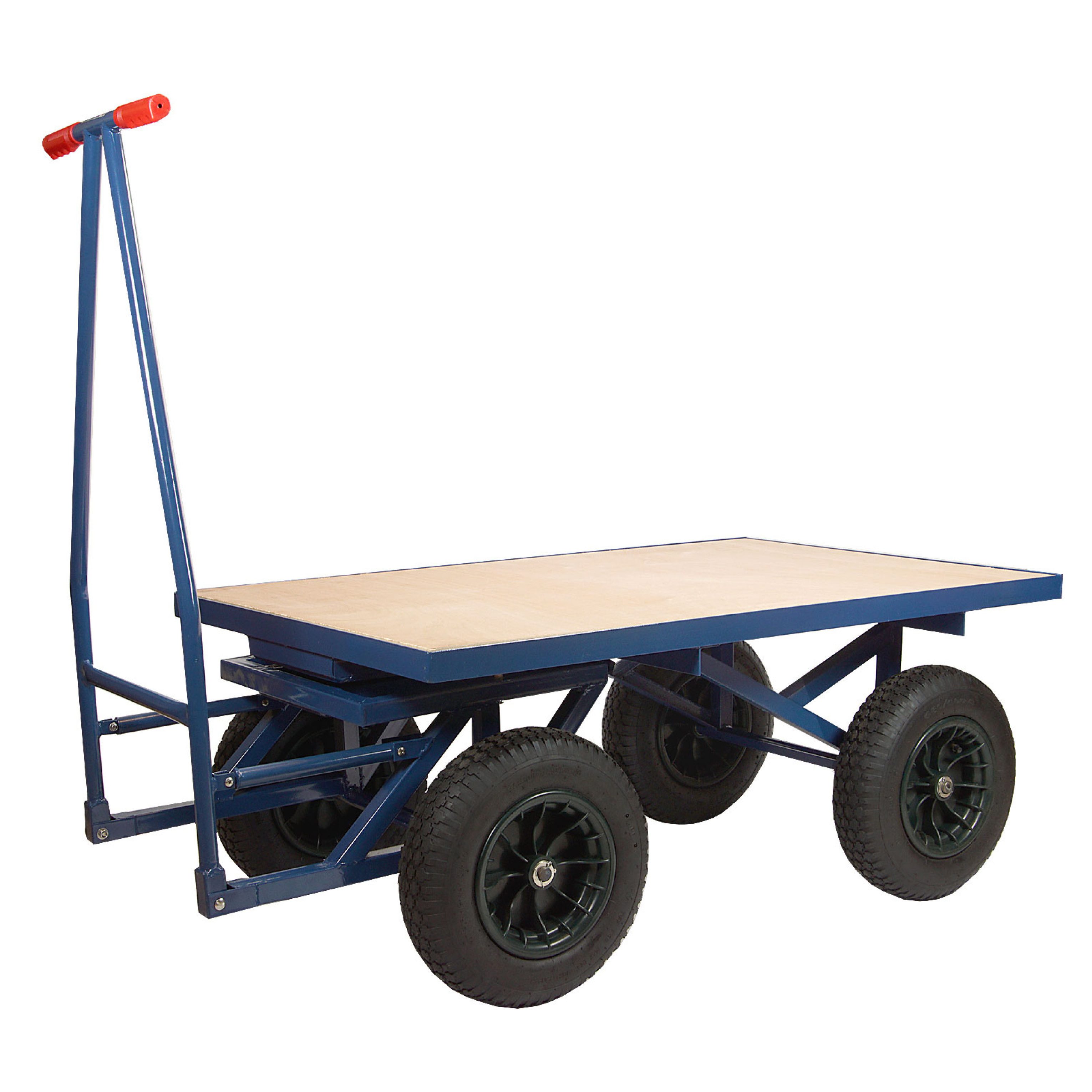 TRUTZHOLM Transportwagen XXL Profi Plattformwagen 500 kg 120x80 cm Palettenwagen mit Bremse