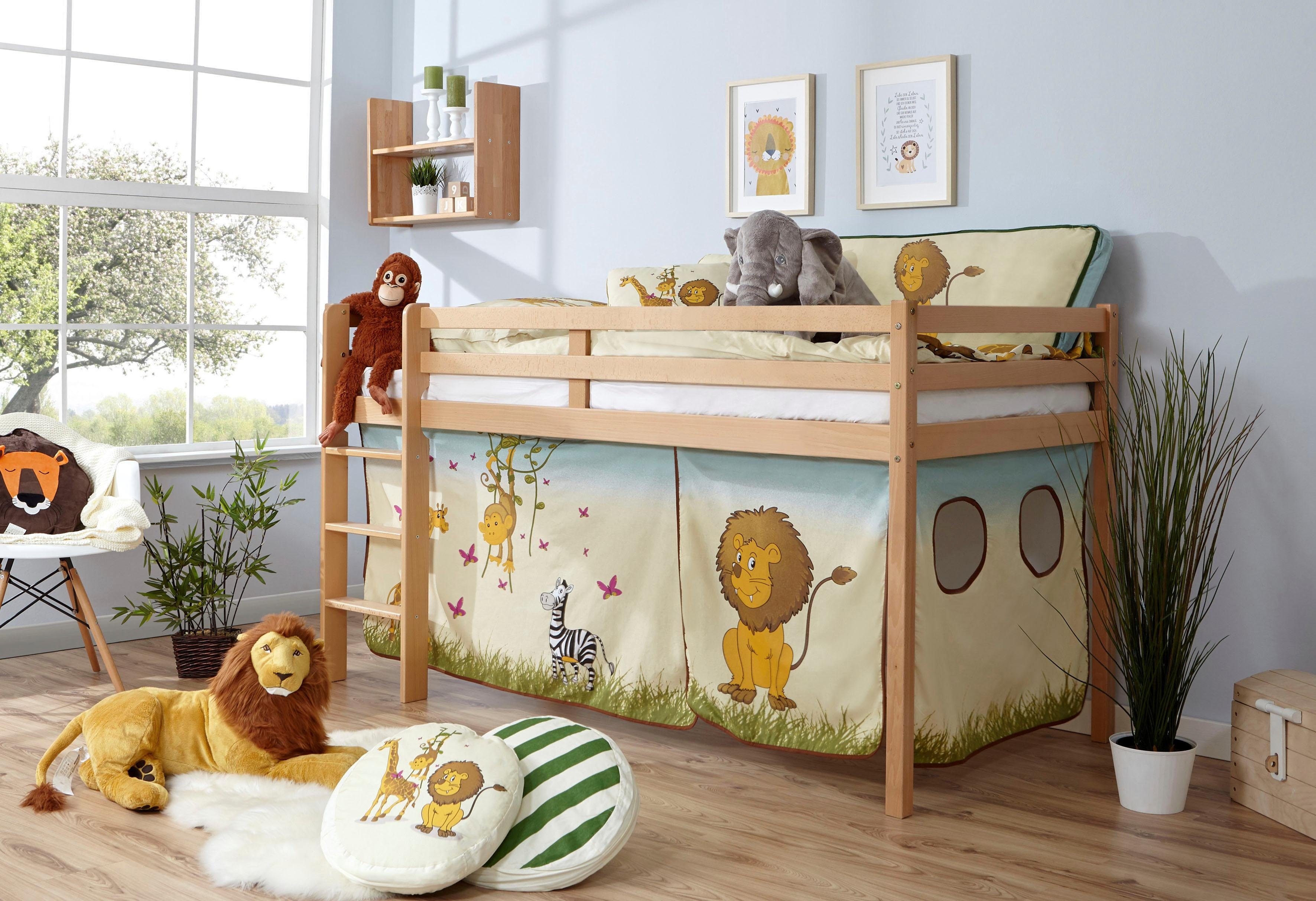 Ticaa Hochbett Rene Mit Rollrost Und Textil Set