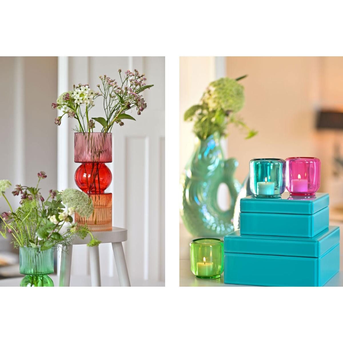 Giftcompany Dekovase Vase Jacquard Streifen Rot Orange (30cm) günstig online kaufen