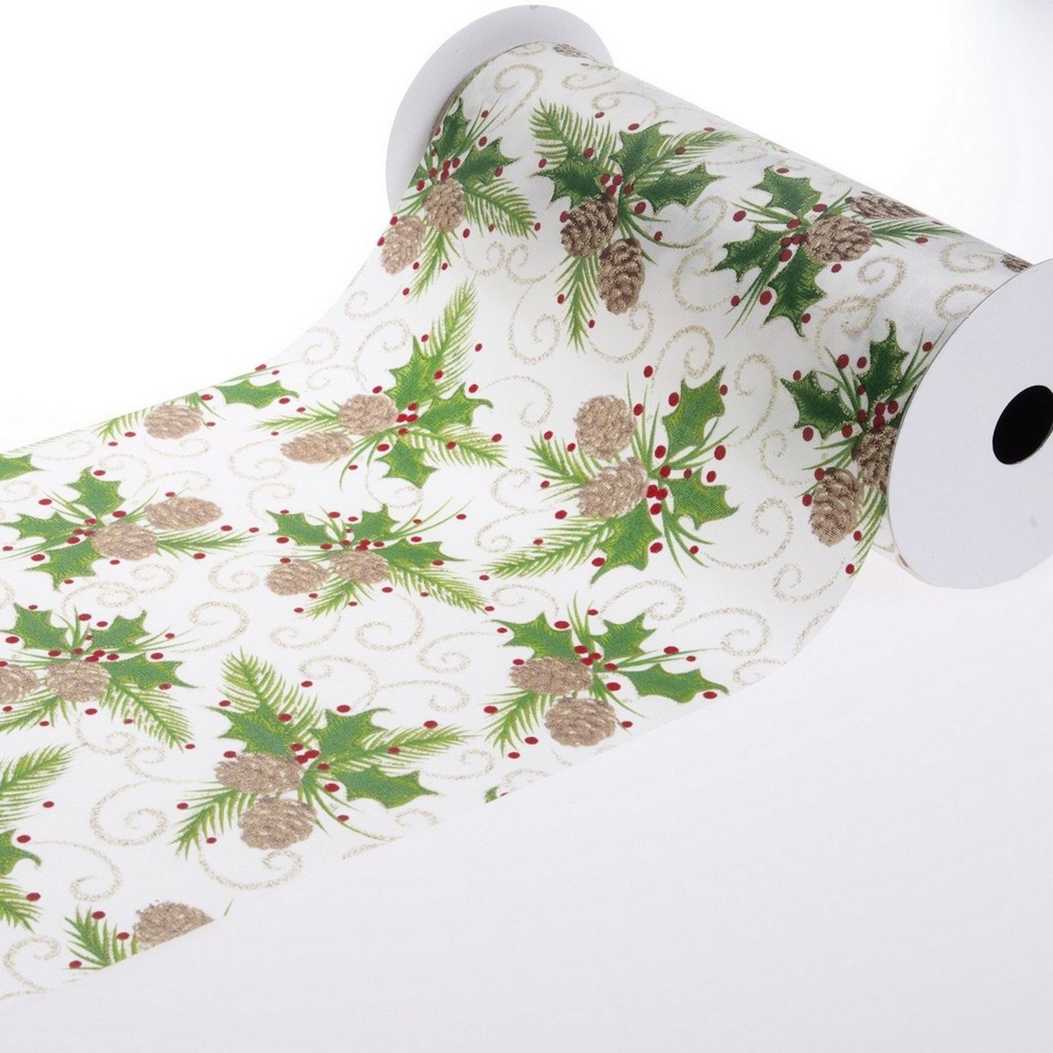 Deko AS Tischläufer Weihnachtstischläufer ohne Draht - 20 cm - 5m - 90166 (1-tlg, 1 Rolle Tischläufer), Strapazierfähig