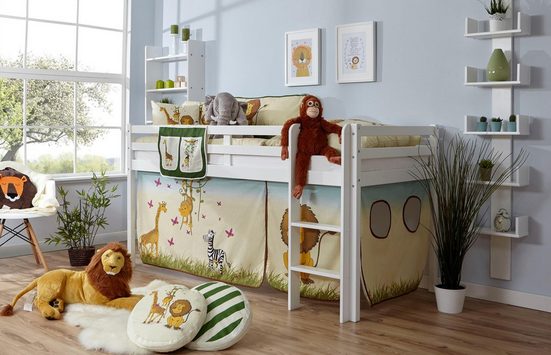 Ticaa Hochbett Rene Mit Rollrost Und Textil Set