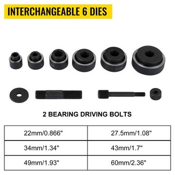 VEVOR Montagewerkzeug 10T Hydraulisch Blechlocher Lochstanze Zylinder, B: 14.4 cm, L: 30.4 cm, (15-tlg)