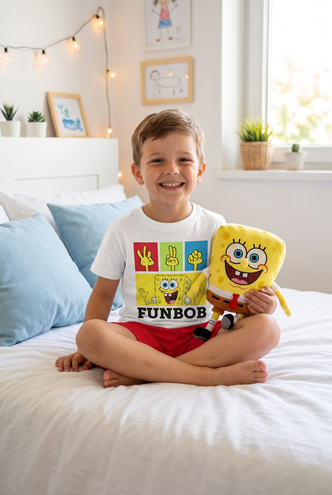 Spongebob Schwammkopf Schlafanzug Spongebob Schwammkopf Kinder Schlafanzug Pyjama kurz 104 - 110