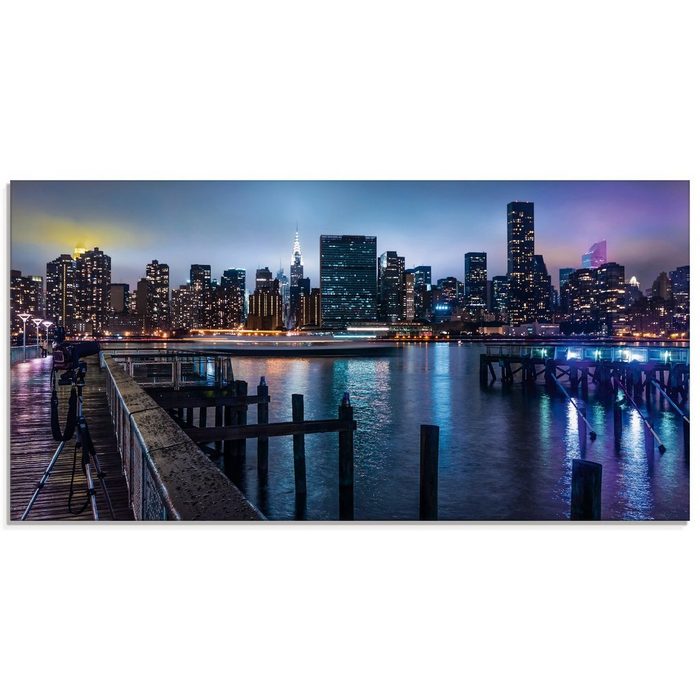 Artland Glasbild New York Manhattan im Abendlicht Amerika (1 St) in verschiedenen Größen