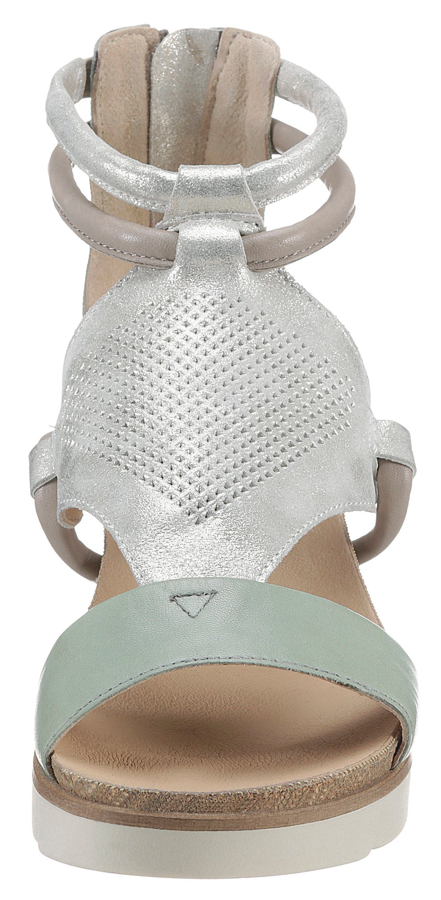 Mjus TAPASITA Sandalette mit Metallic-Effekten mint-silberfarben