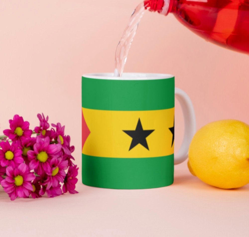 Tinisu Tasse São Tomé und Príncipe Tasse Flagge Pot Kaffeetasse National Becher