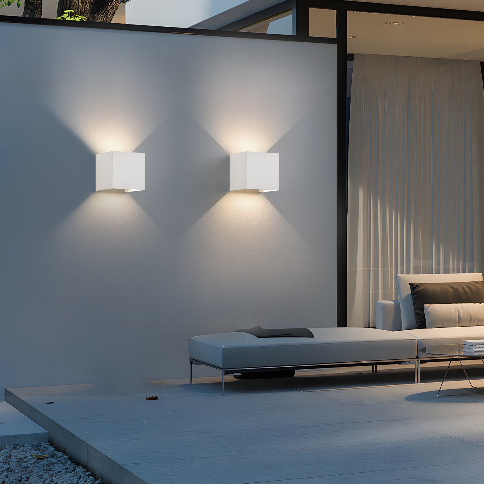 ZMH LED Wandleuchte LED Außenwandleuchten Wandstrahler 5W Warmweiß Treppenhaus, LED fest integriert, 3000k, Flur, Wandstrahler – Bild 5 von 5