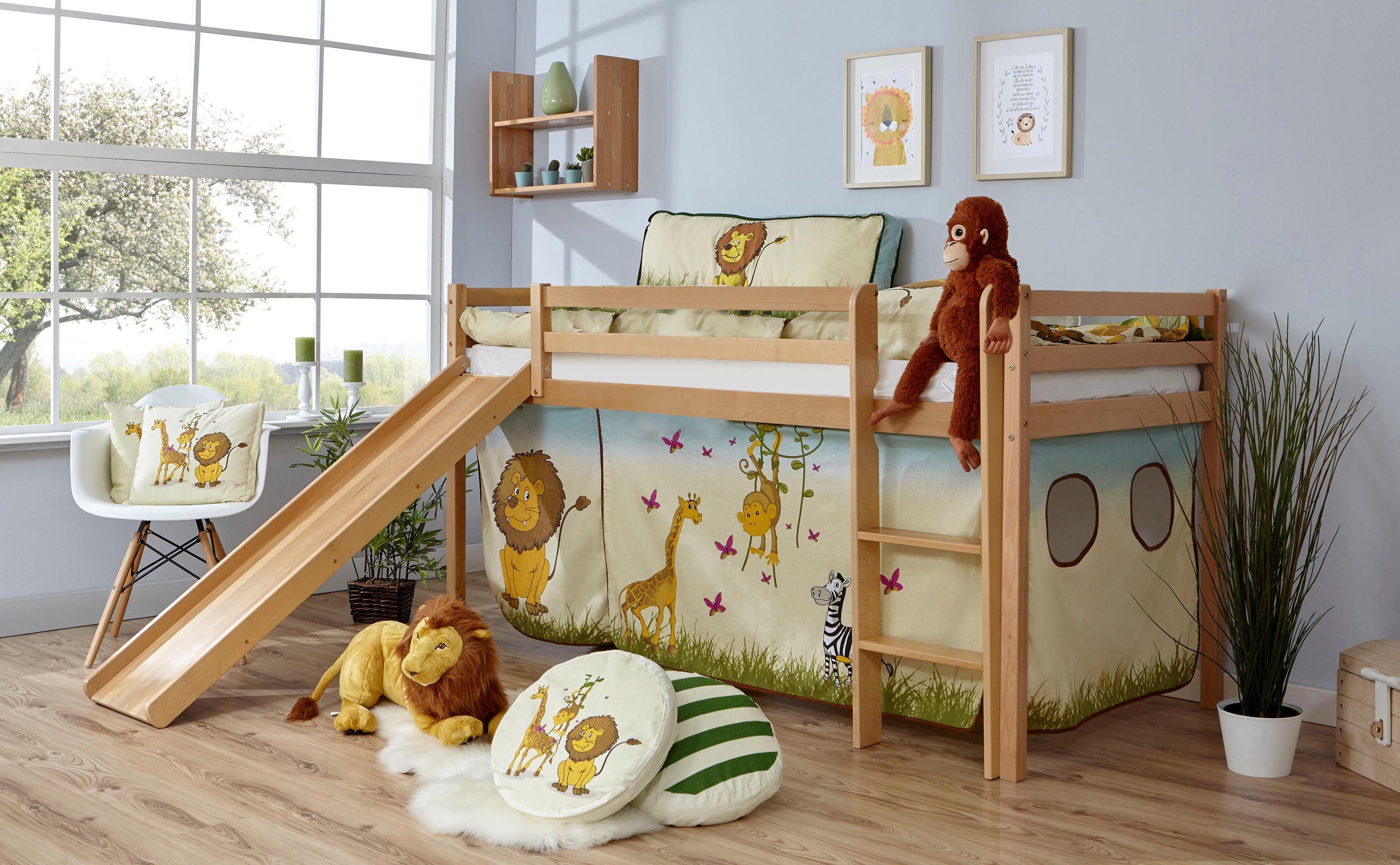 Ticaa Hochbett Rene Mit Rollrost Und Textil Set