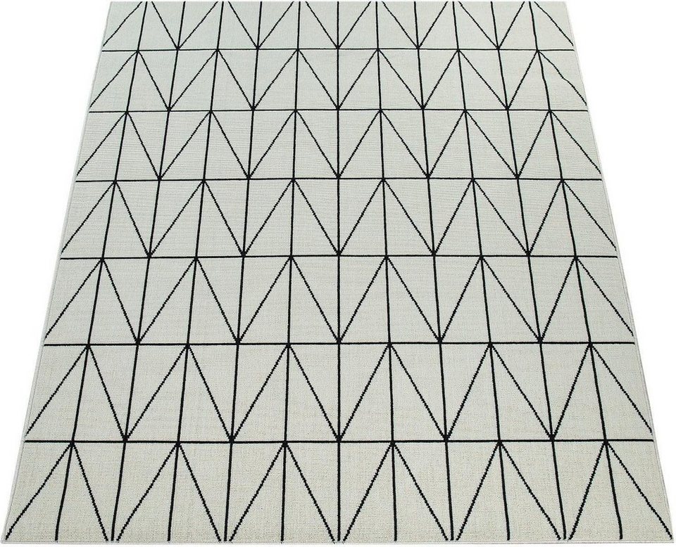 Teppich Brugge 224, Paco Home, rechteckig, Höhe: 4 mm, Flachgewebe, modernes  gemetrisches Muster, In- und Outdoor geeignet, für den Innen- und  Außbereich geeignet, perfekt für Balkon und Terrasse