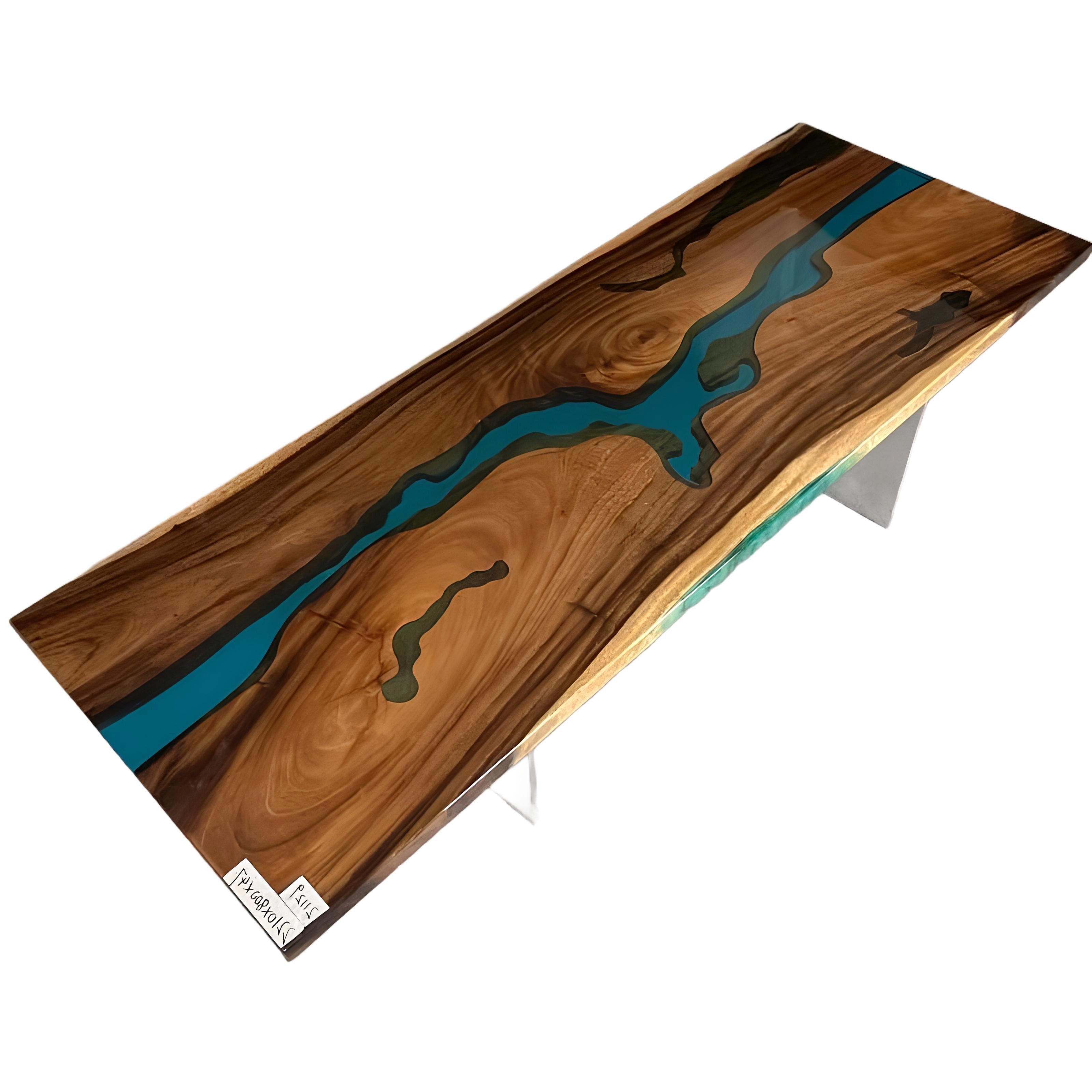 Xlmoebel Esstisch Epoxy Harz Tisch aus massivem Holz mit Wasserfall-Kante (1-St., Epoxid Esstisch), Hergestellt in Europa