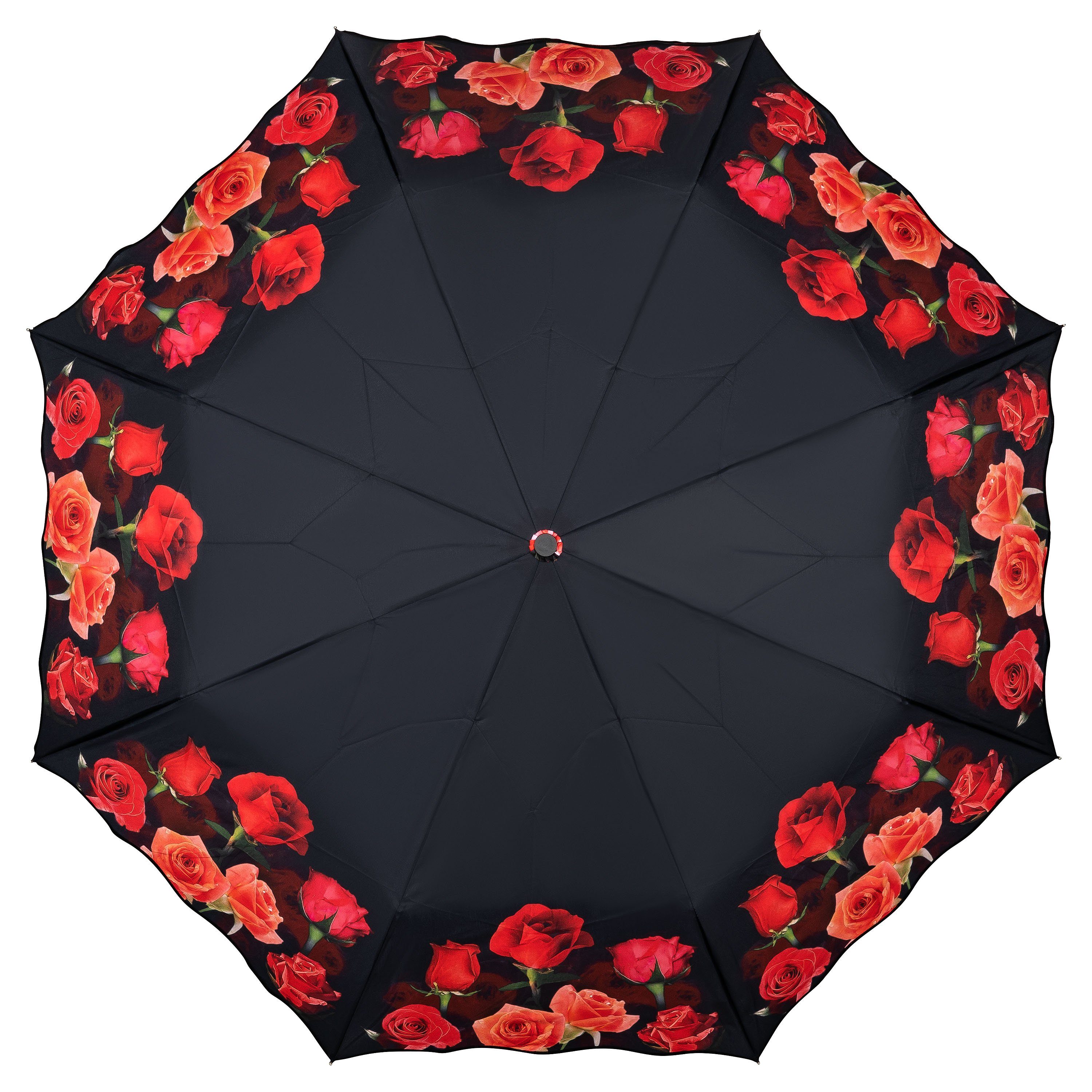 Lilienfeld Kompakt, Blumen Rosenbouquet Leicht Taschenregenschirm Blüten von Wellenkante Motivschirm