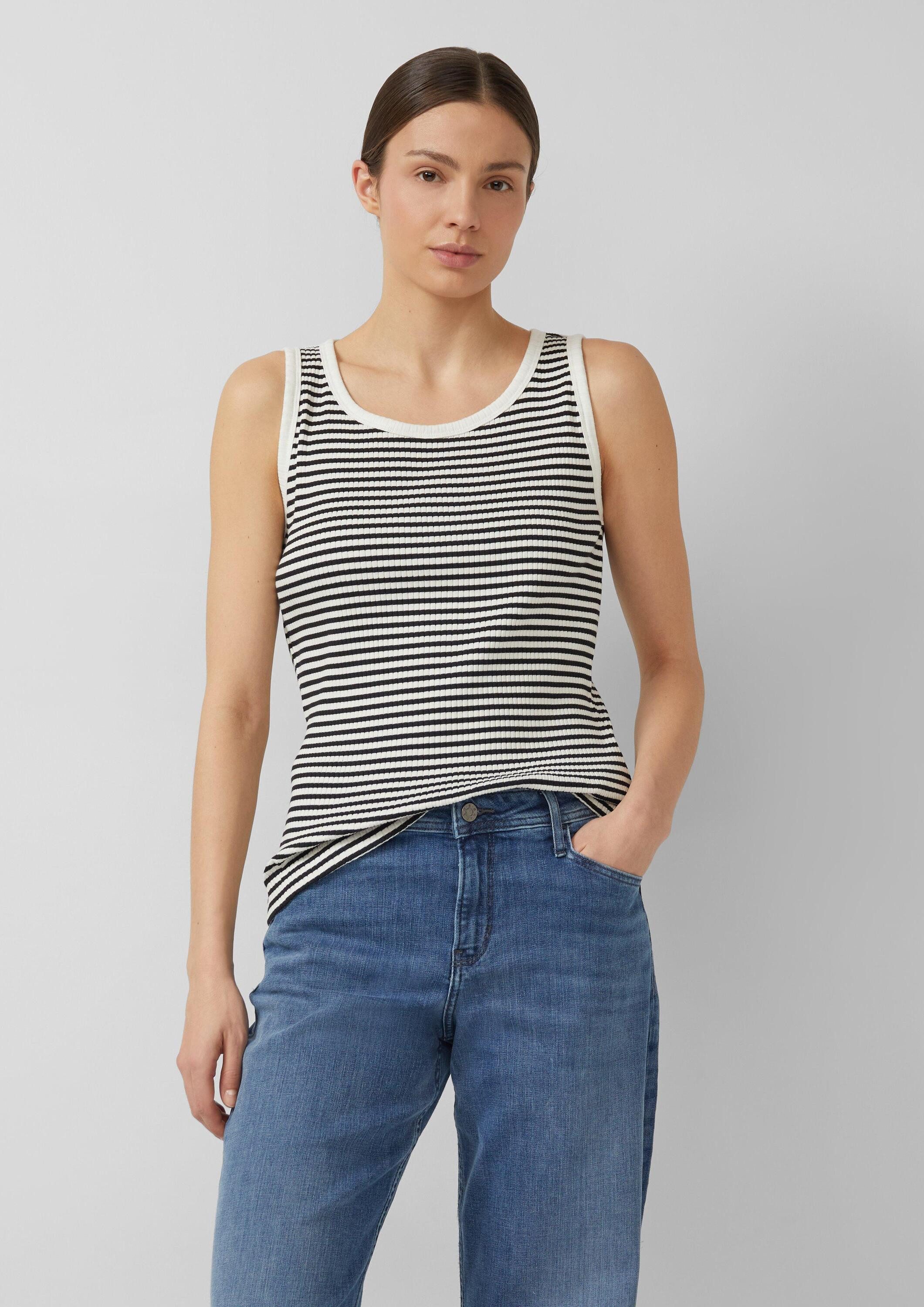 s.Oliver Muscleshirt T-Shirt Streifen-Ripptop im Slim Fit