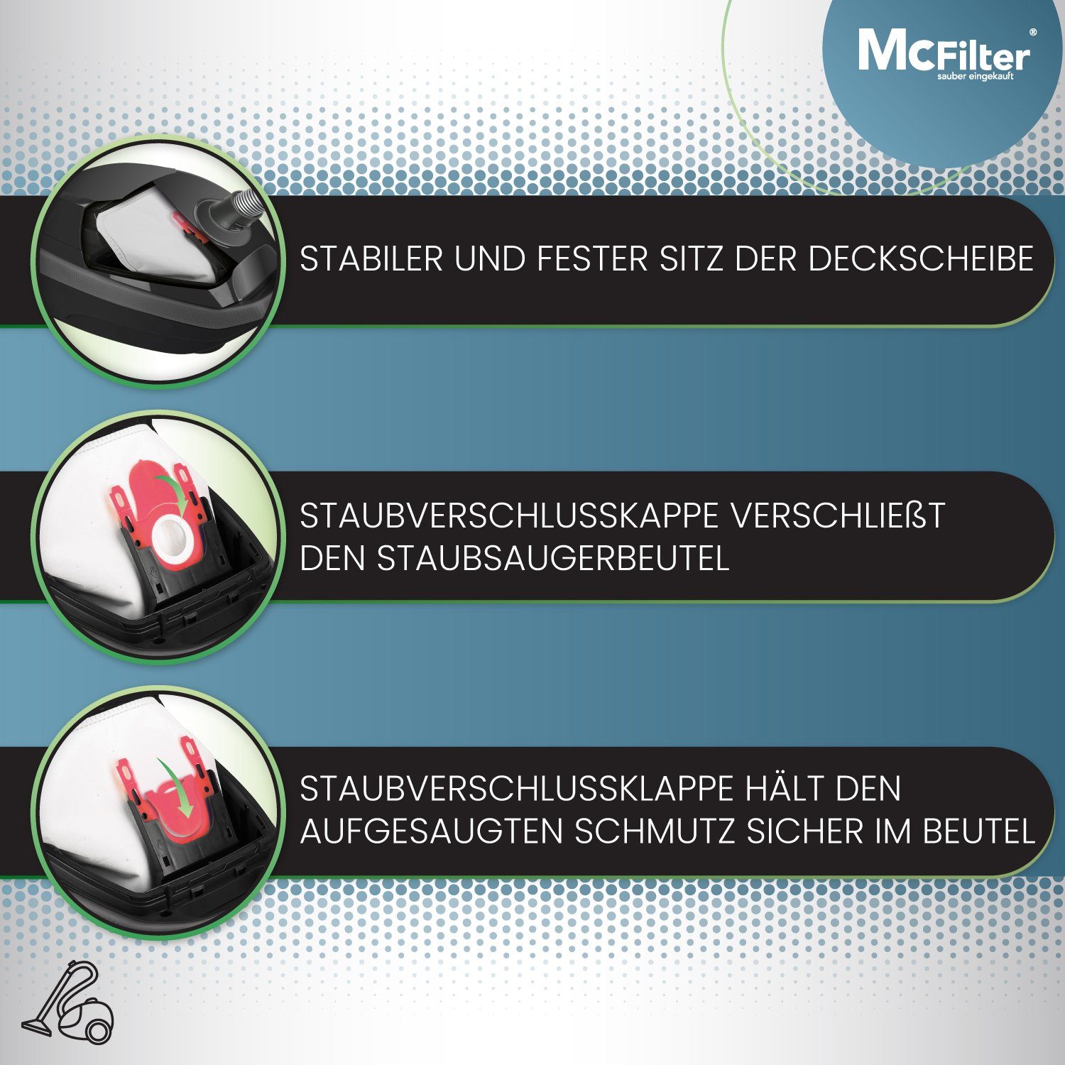 McFilter Staubsaugerbeutel 16 Stück, passend Staubbeutel Typ Bosch St., Staubverschluss, inkl. 4 für 16 mit allergy on - uvm., 8 G ALL, BBZ16FGALL Filter 6 4 5-lagiger (mini) GL-30 2 GL-20 move Serie Serie Serie Serie