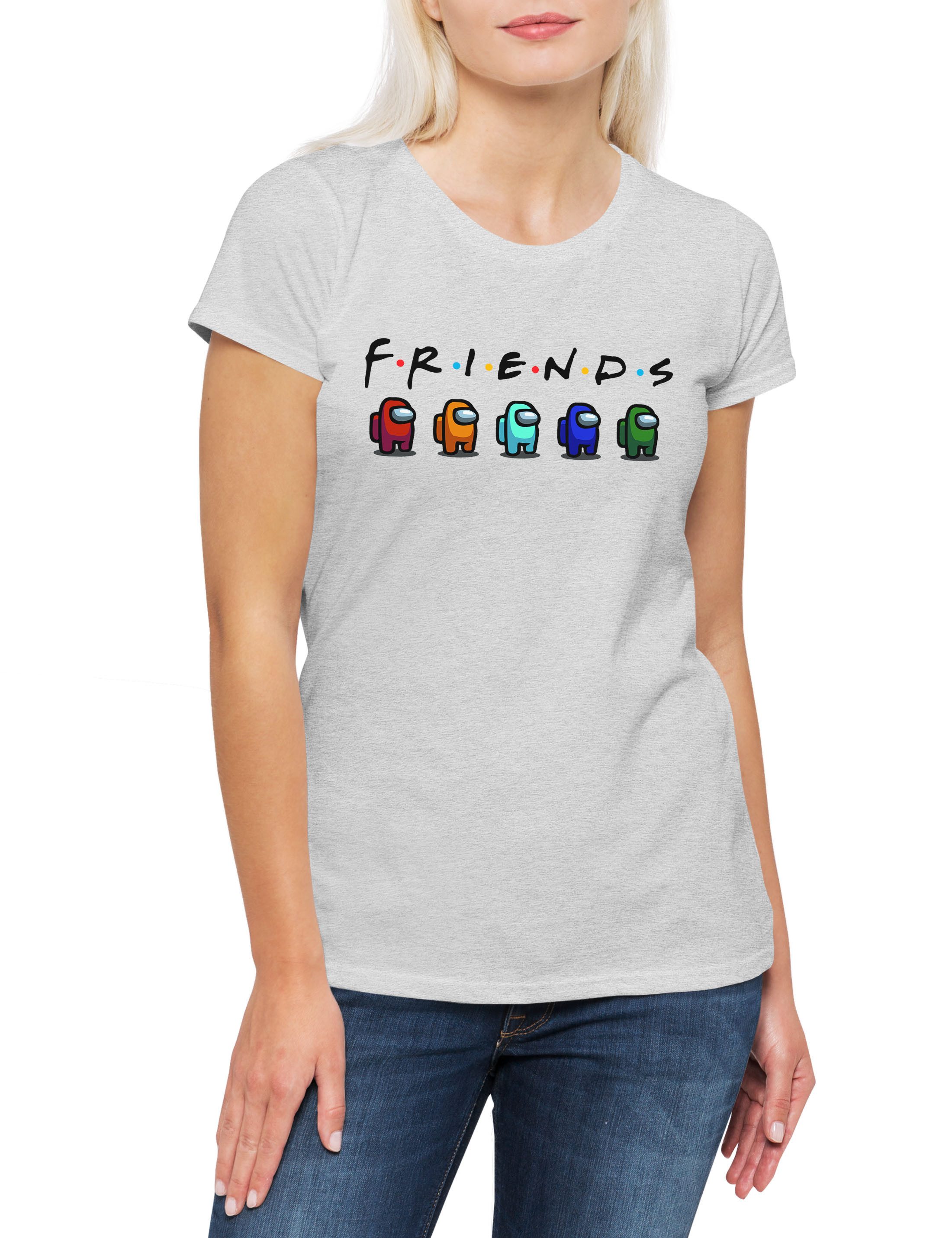 Print-Shirt Vintage Crewmates Damen T-Shirt Us Indie Game Among Friends Games