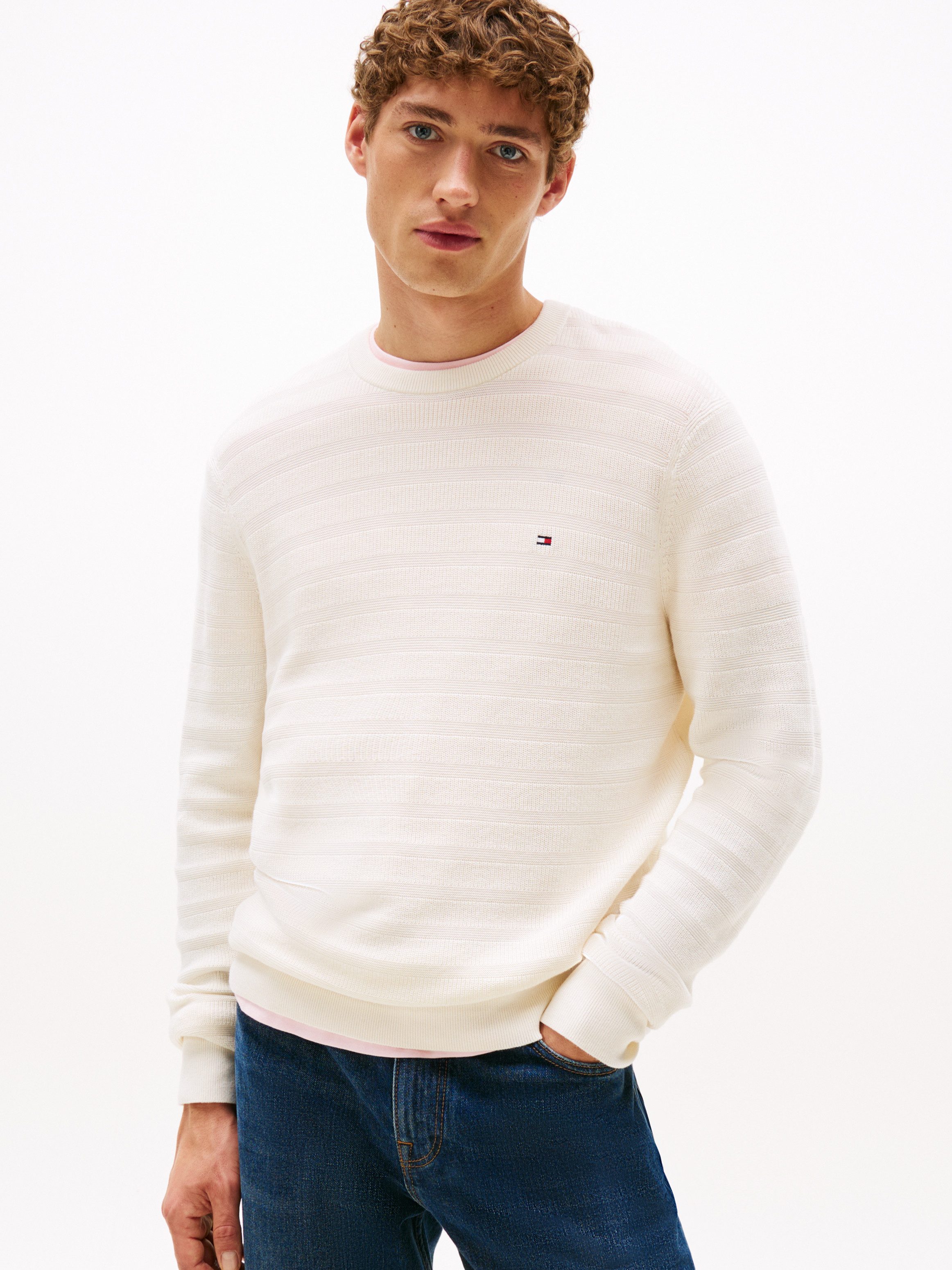 Tommy Hilfiger Rundhalspullover STRIPE STRUCTURE regular günstig online kaufen