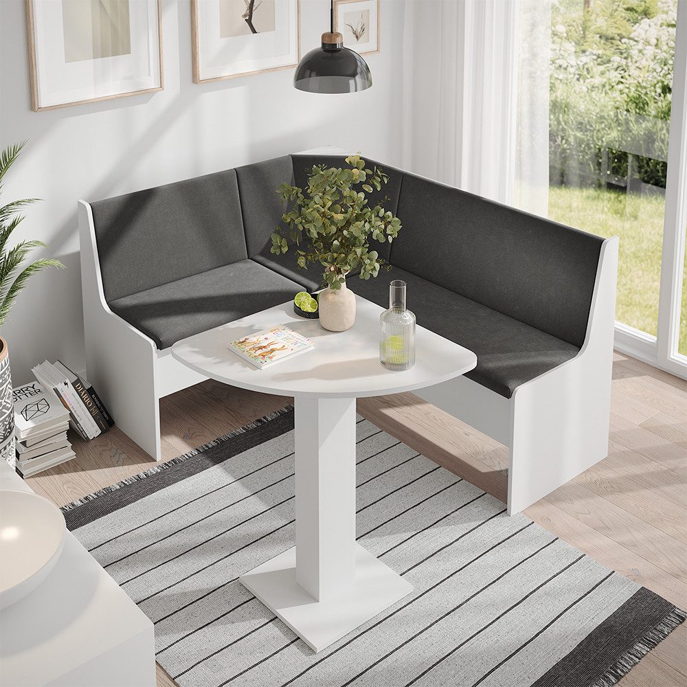 Vicco Sitzgruppe Ramon, Weiß, 60 x 60 cm mit ecktisch