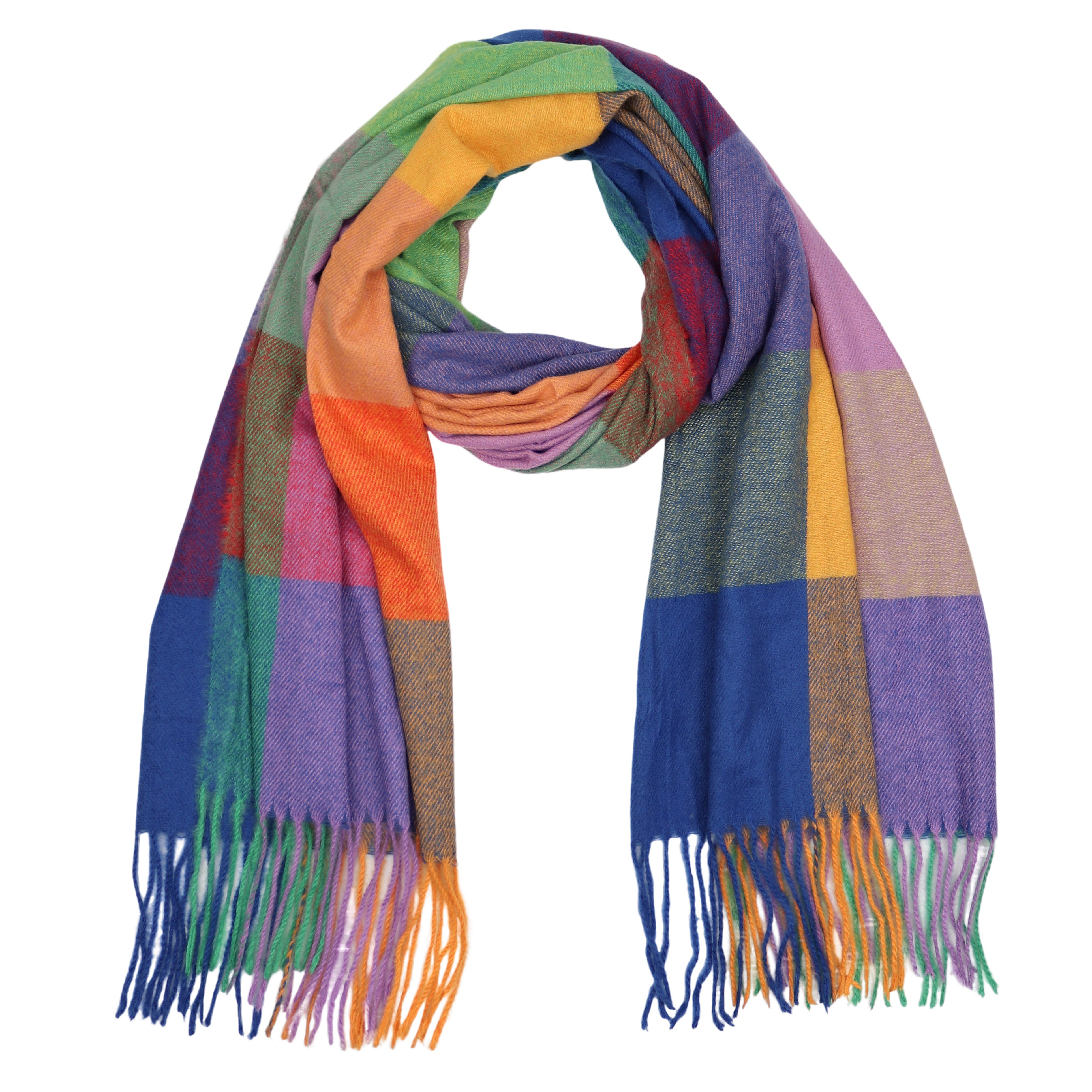 MIRROSI Modeschal weicher und warmer karierter Schal mit Fransen, 70x180cm, günstig online kaufen