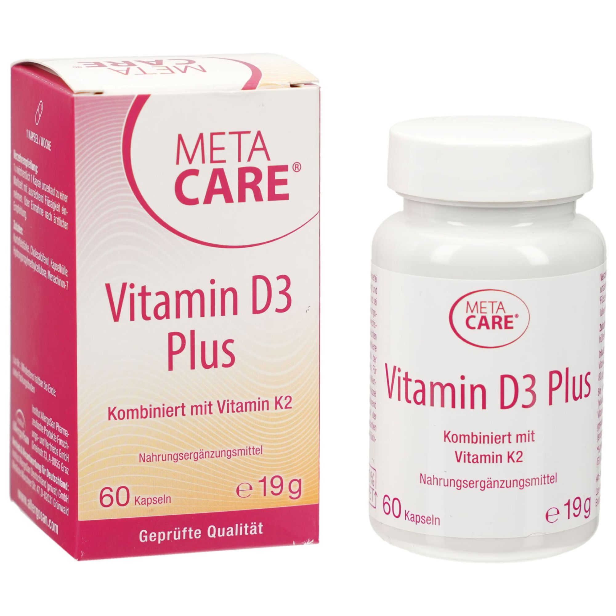 INSTITUT ALLERGOSAN META-CARE Vitamin D3 Plus 10.000 I.E + 80 μg K2 Kapsel