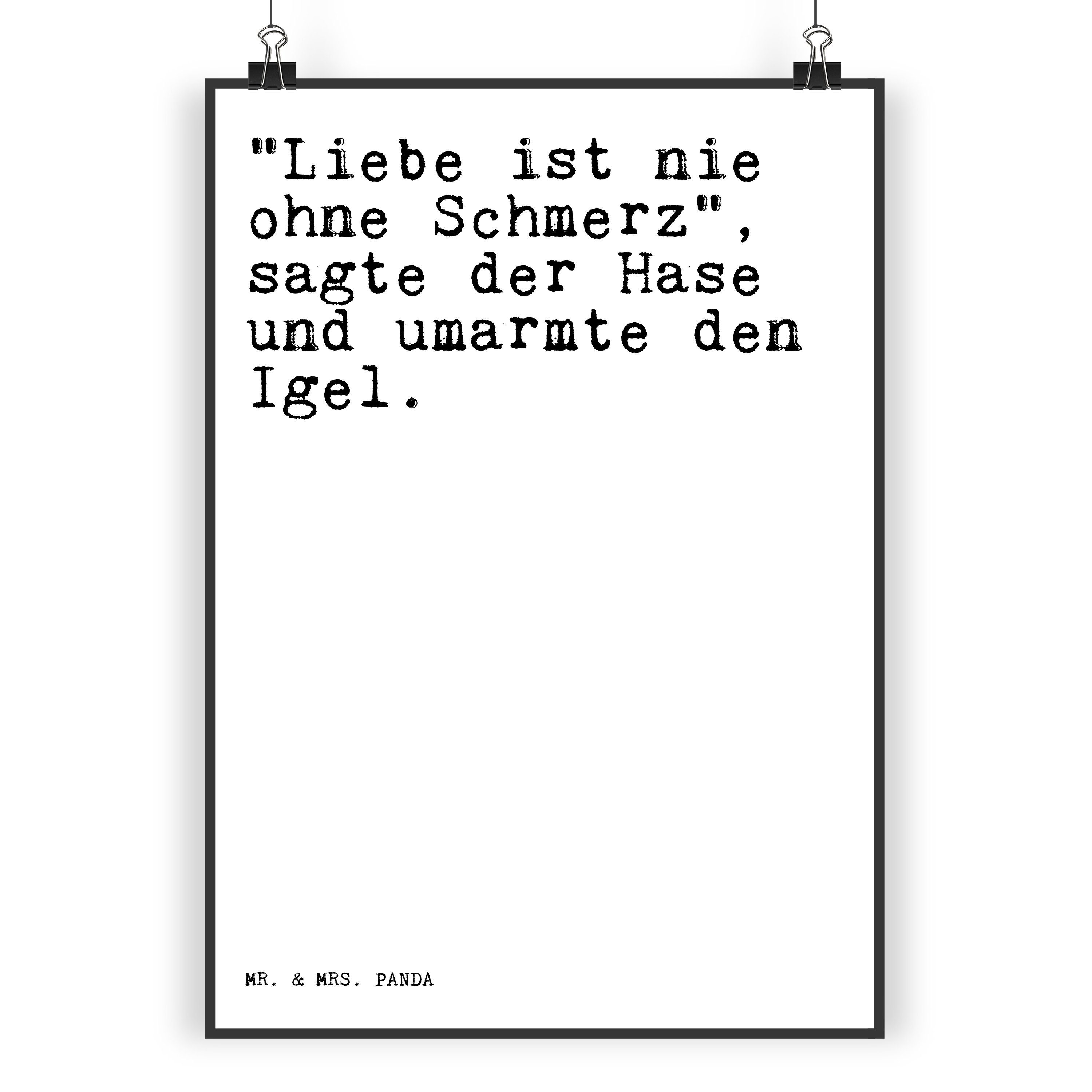 Mr. & Mrs. Panda Poster DIN A3 "Liebe ist nie ohne... Weiß Geschenk