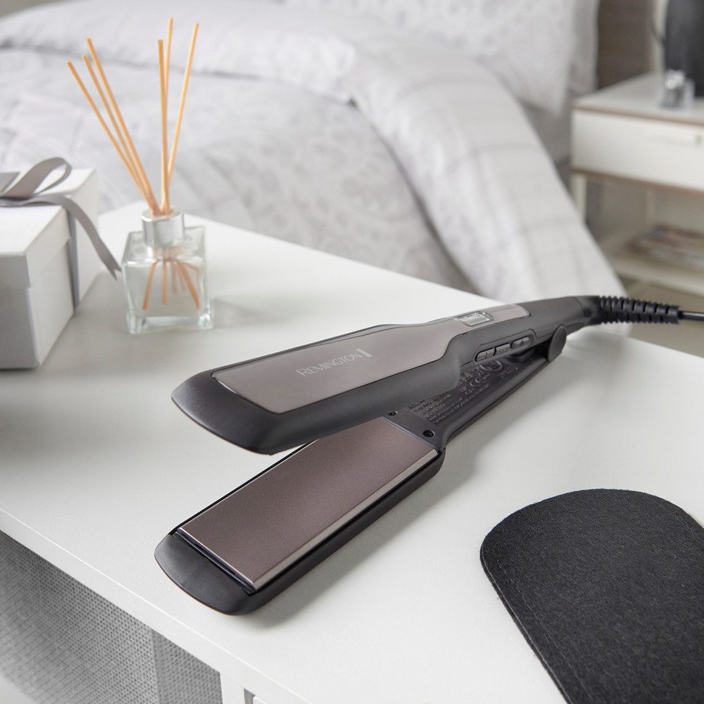 Remington Glätteisen S5525 Ultra-Keramik-Beschichtung, Extra breite Stylingplatten, LCD Display, Ultra-Keramikbeschichtung braun|schwarz